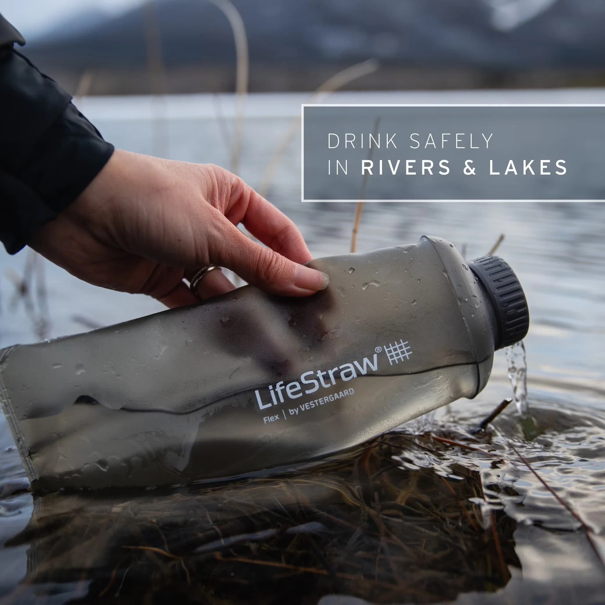 Essential Water Filtration with Flex Filter, Collapsible Squeeze Bottle - Tpu Laminated Nylon Model C2C0A1