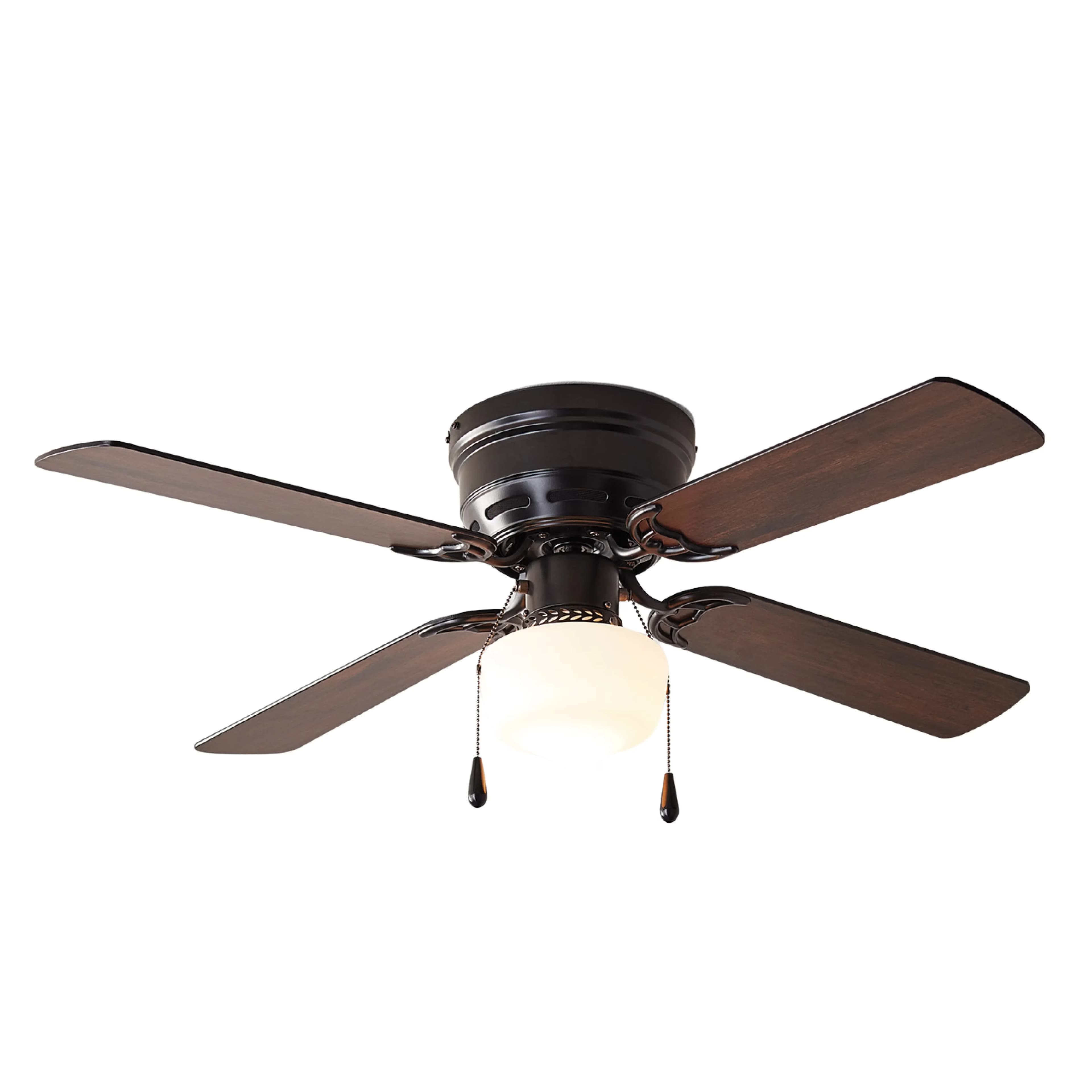 Ceiling Fan Modern with Reversible Blades, Reverse Airflow, 42 inch Hugger Indoor - Black Model 89BB76