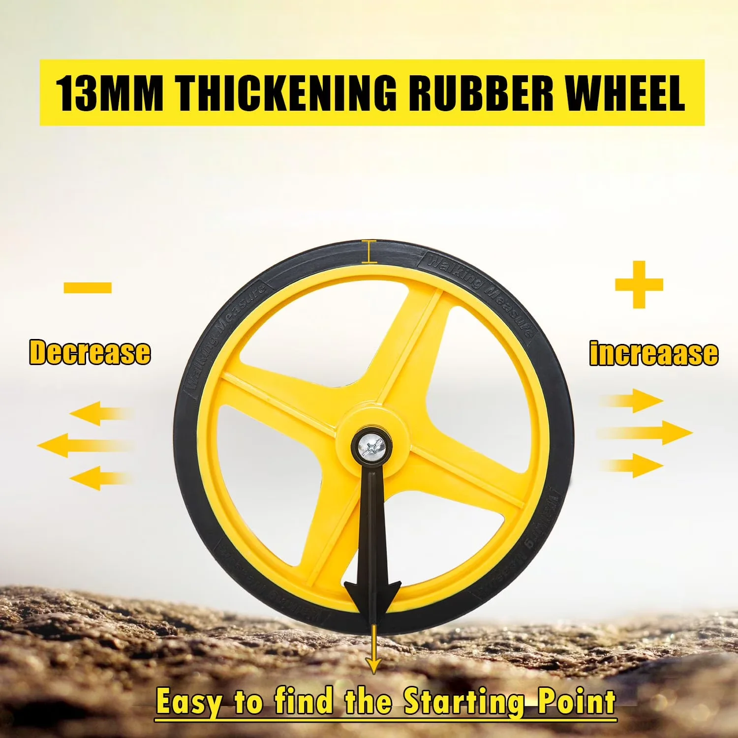 Measuring Layout Versatile with Lightweight, Measurement Up to 10000Ft - Yellow Abs Model 60E976