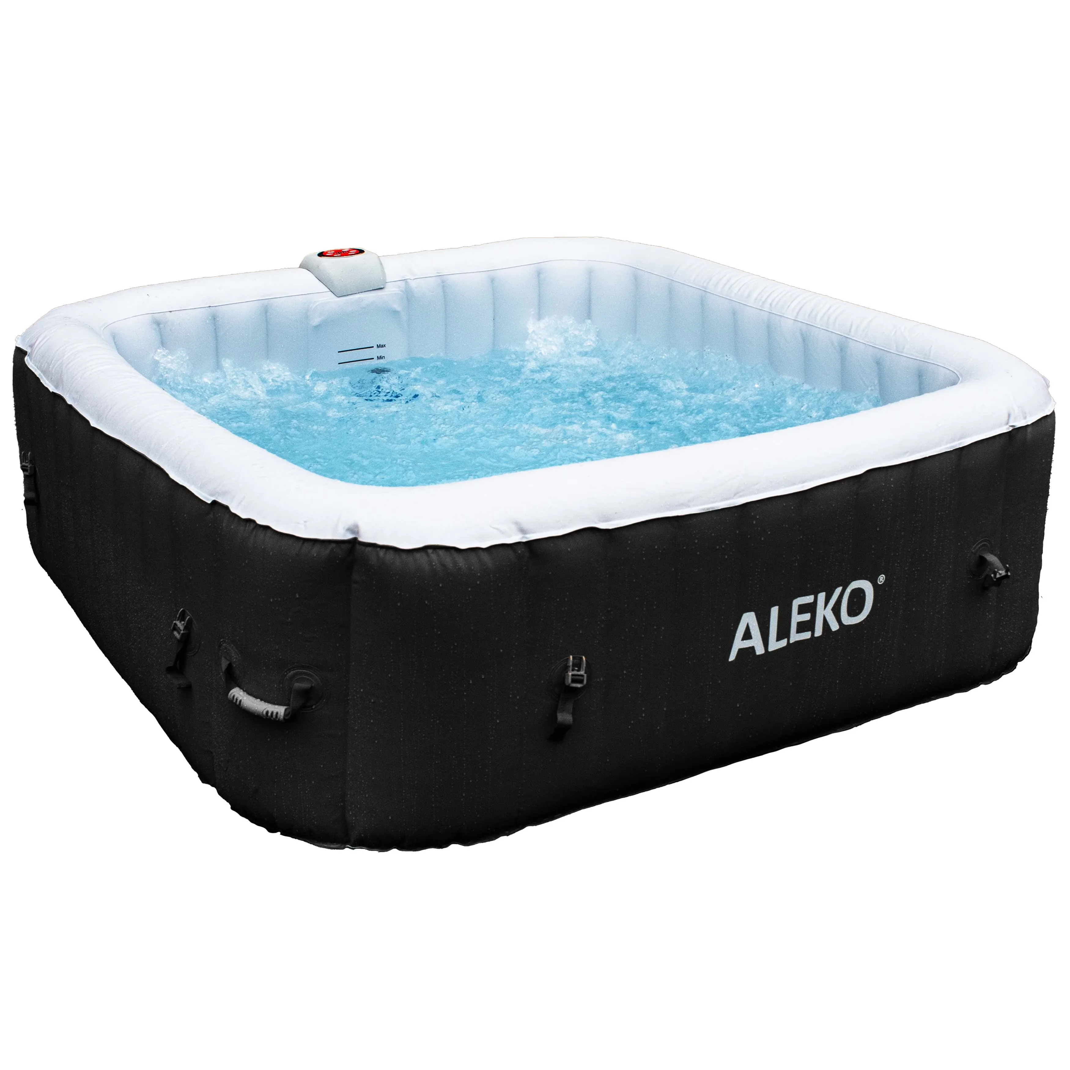 Quality Hot Tub with Inflatable, Cover - Black Person - Rustic Charm Model 2A2A2E