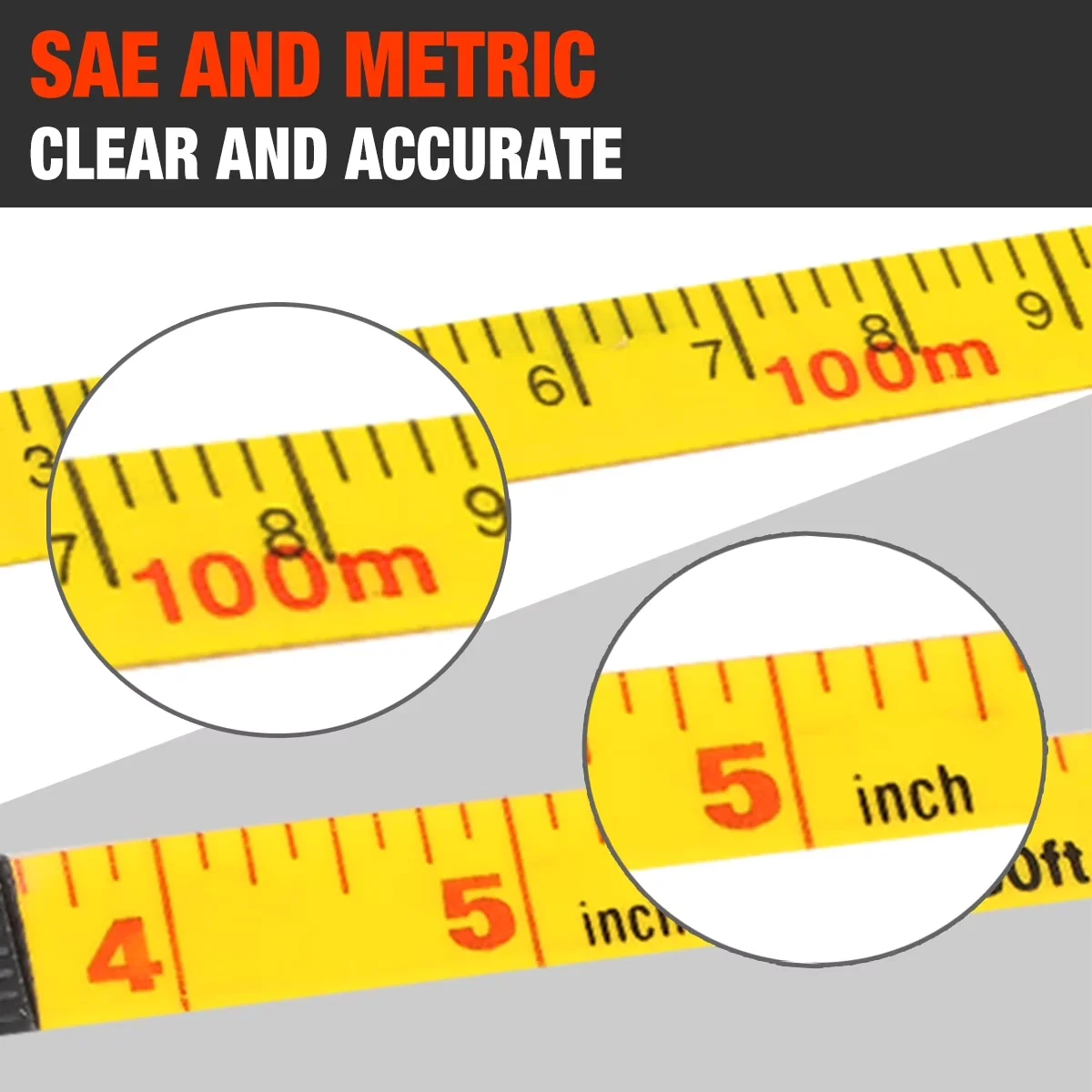 Durable Measuring Layout with Durable, [1] 1/2" / 330 Ft Reel - Fiberglass, Abs Yellow Model D76652