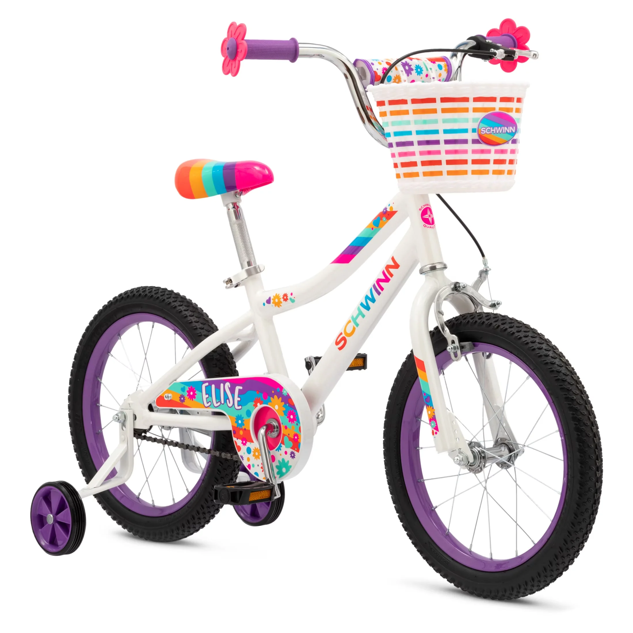 Reliable Kids Bike with Adjustable Seat Height, Ages 3-7, Elise - White Model 9F86B2