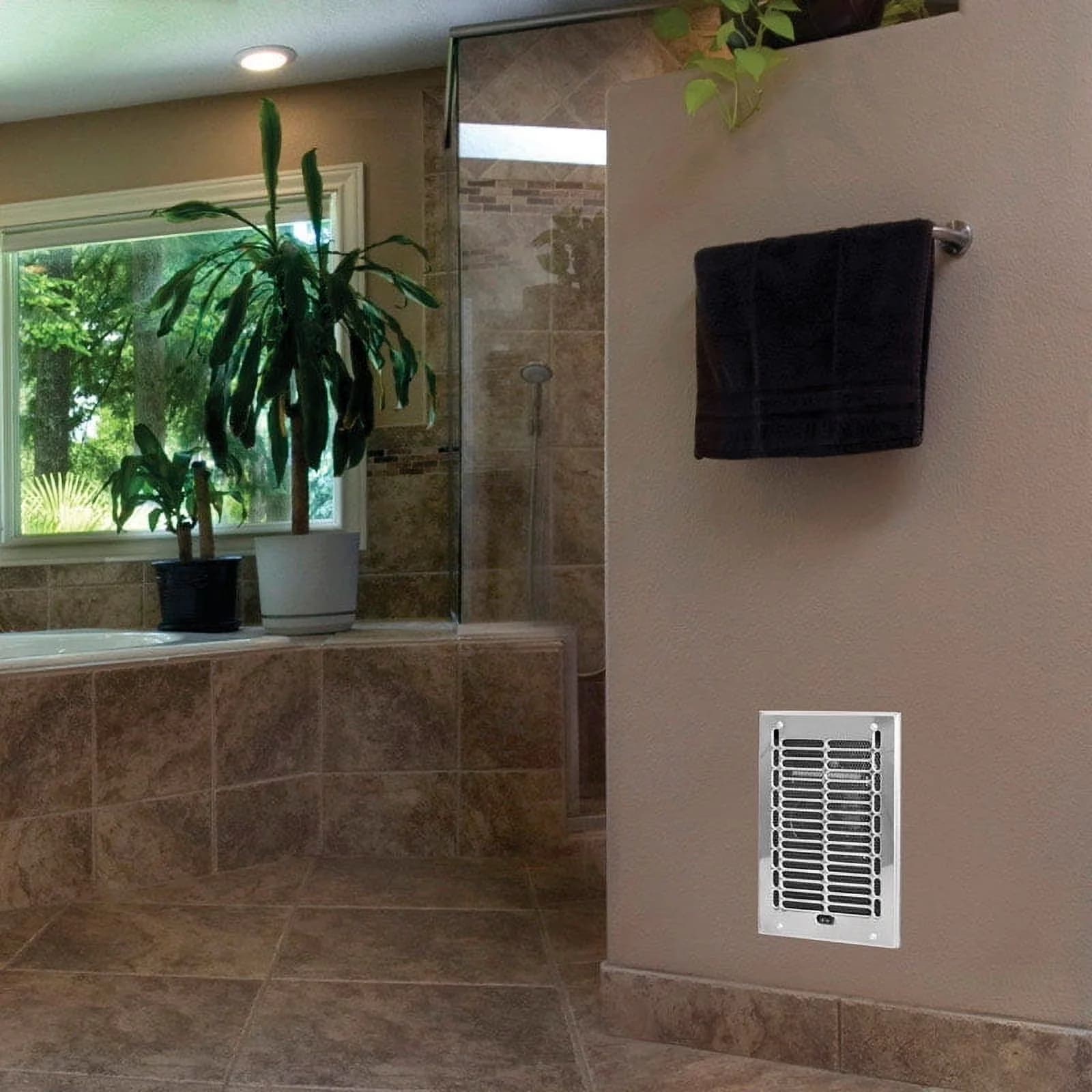 Sleek Portable And Electric Space Heater with 1000W, Automatic Shutoff - Silver Model AE1781