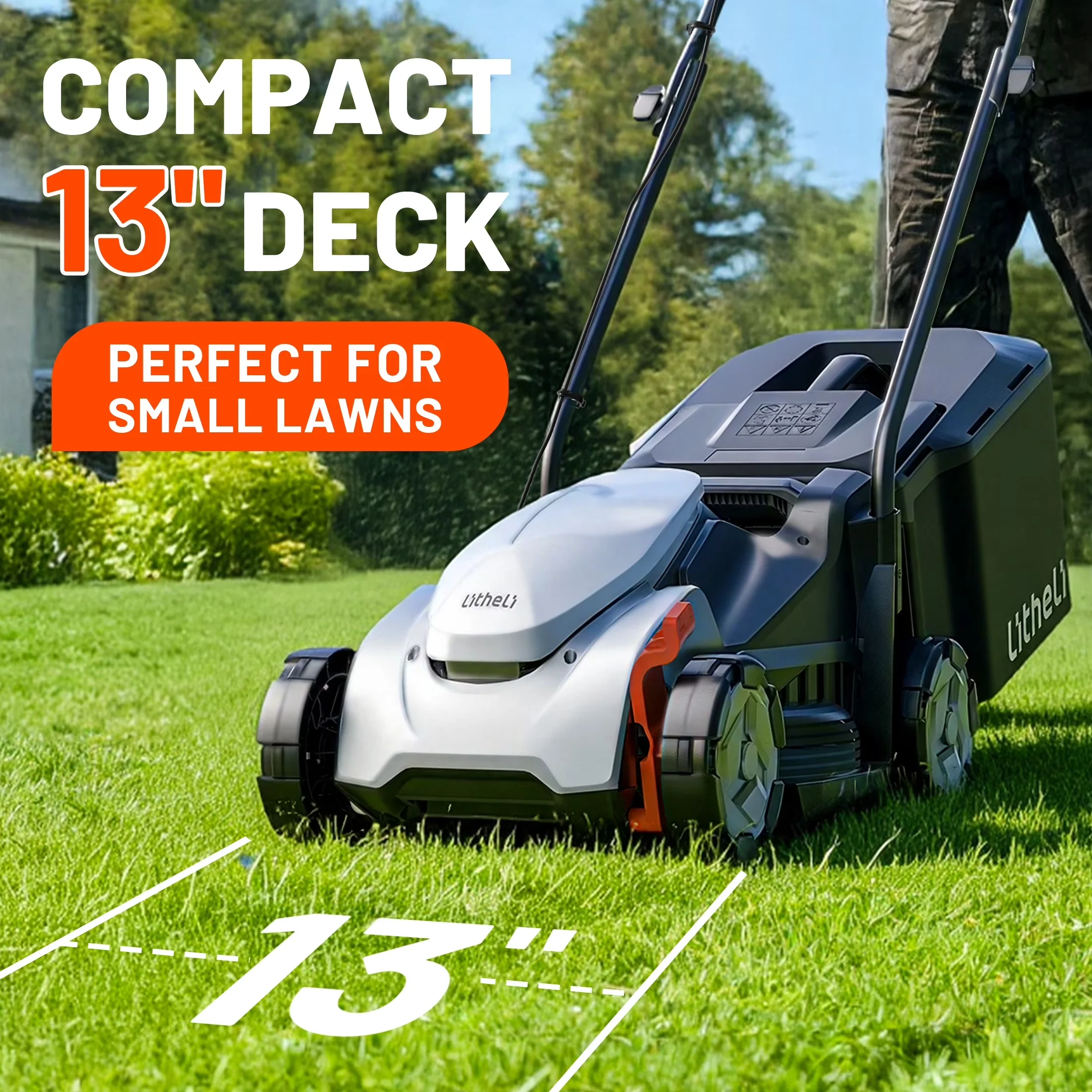 Durable Push Mower with Battery, 20V, No Oil Change Required - Black - Reliable Performance Model A9E3D5