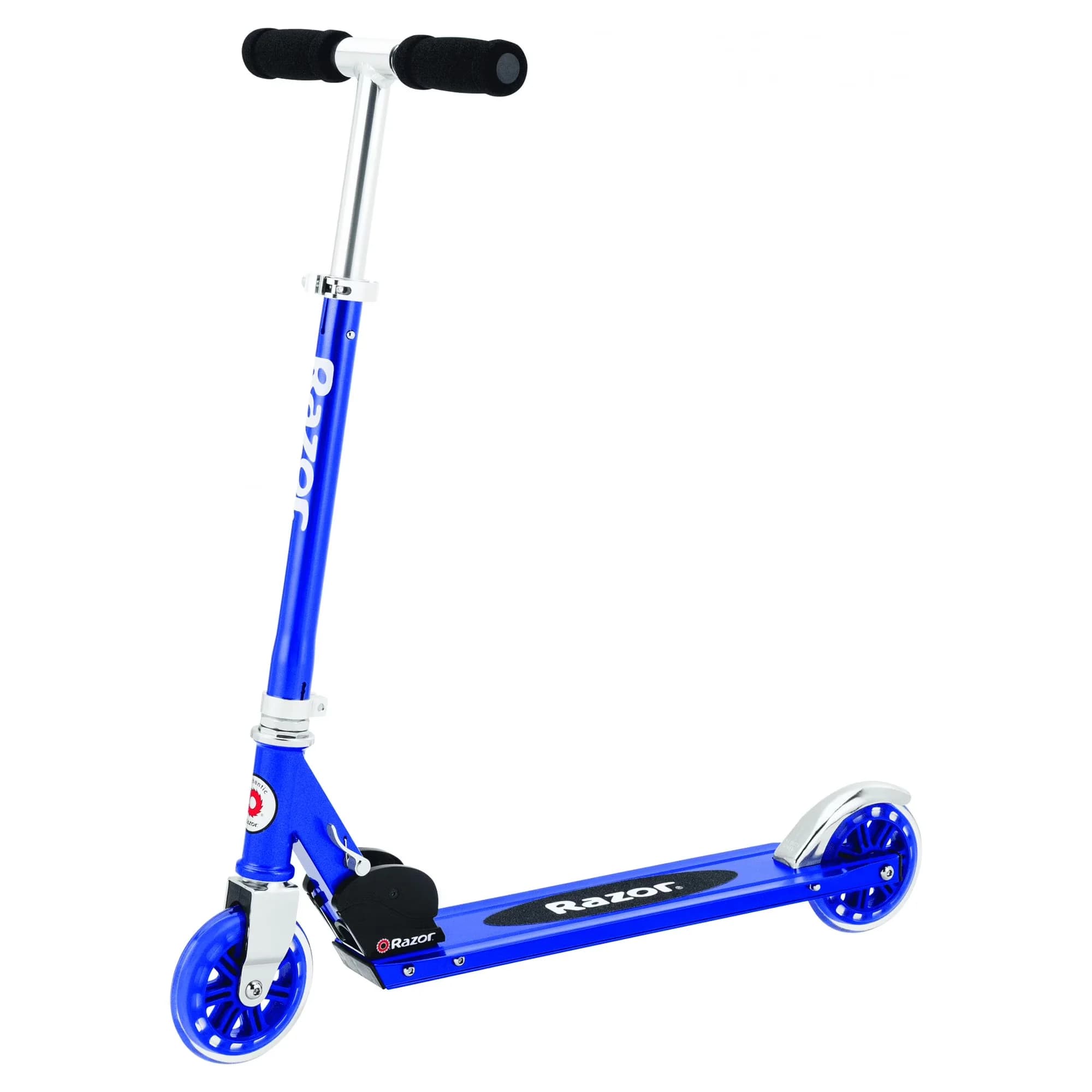 Efficient Scooter with Foldable, Lightweight, A125 Anodized Kick - Blue Aluminum Model F0B05D