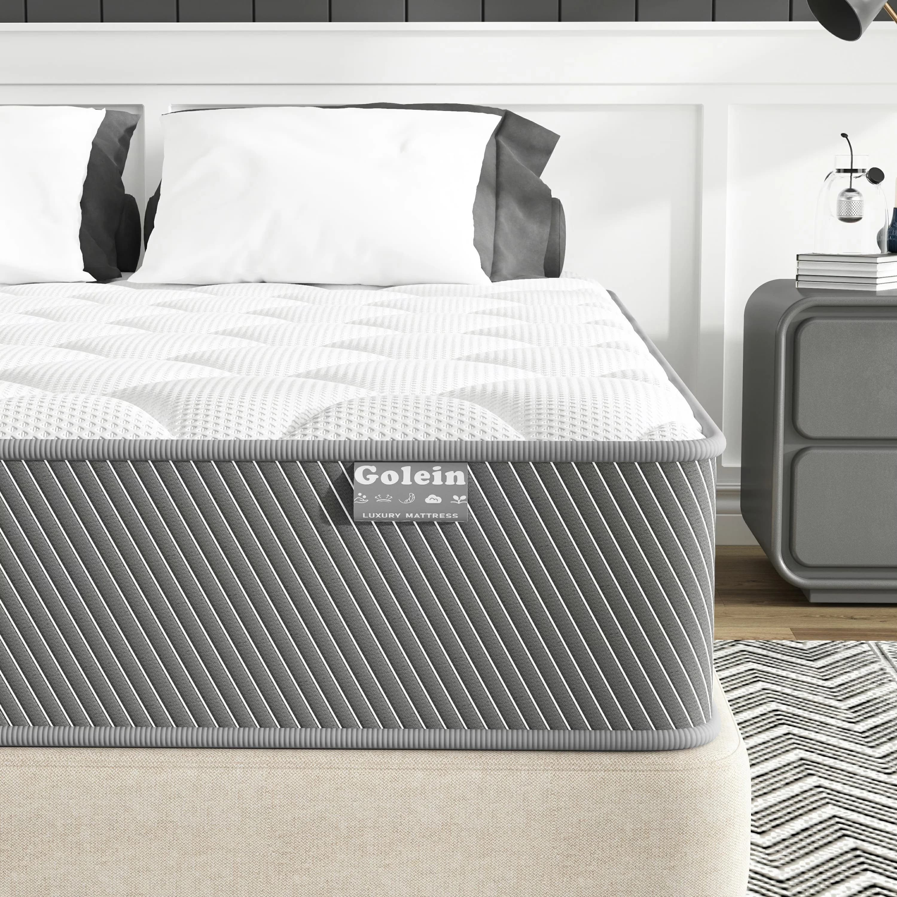 Compact Mattresses Accessory with Mattress-In-A-Box, Back Pressure & Pain Relief, Medium Firm - Memory Foam Multicolor Model 2FE3D5