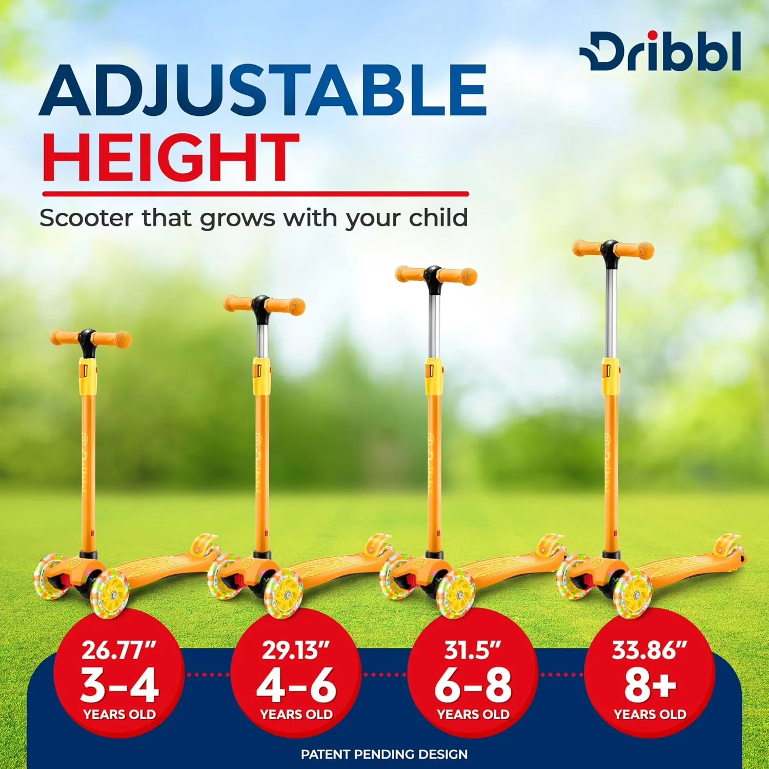 Professional Scooter with Lightweight, Wide Anti-Slip Deck - Metal Orange Model A53903