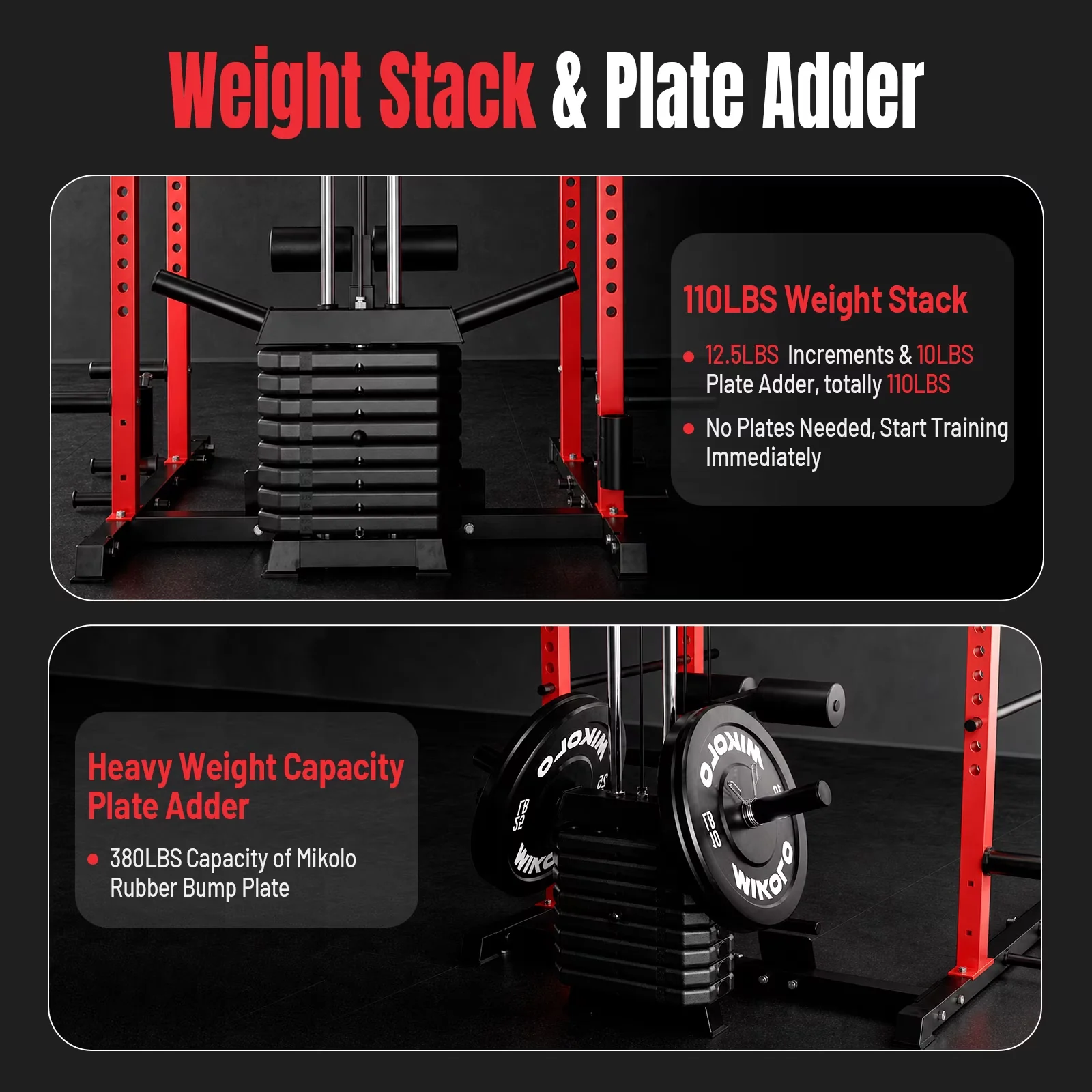 Home Gym Classic with Multifunctional, Assembly Required, Adjustable - Steel Red for Home Model A63C93