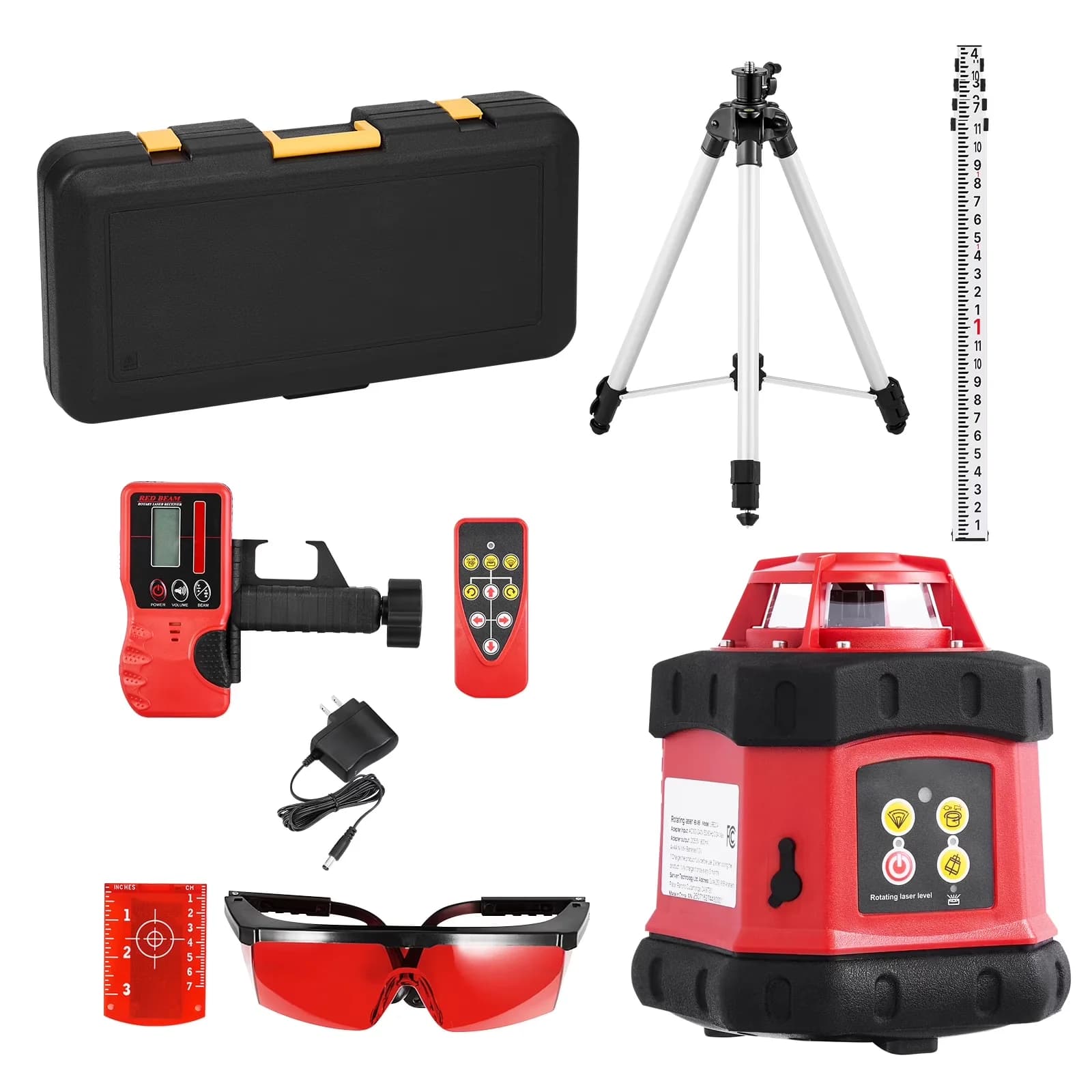 Measuring Layout Essential with Battery, Adjustable, Rotary Laser Level Kit - Red Model 4CA21C