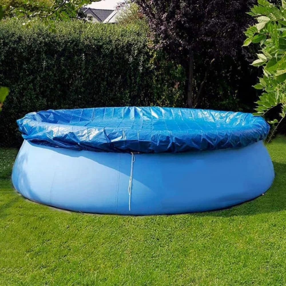 Modern Inflatable Pool with Floor Circular Swimming (12ft), Circular Frame With Solar Hood - Model 6AFFDD