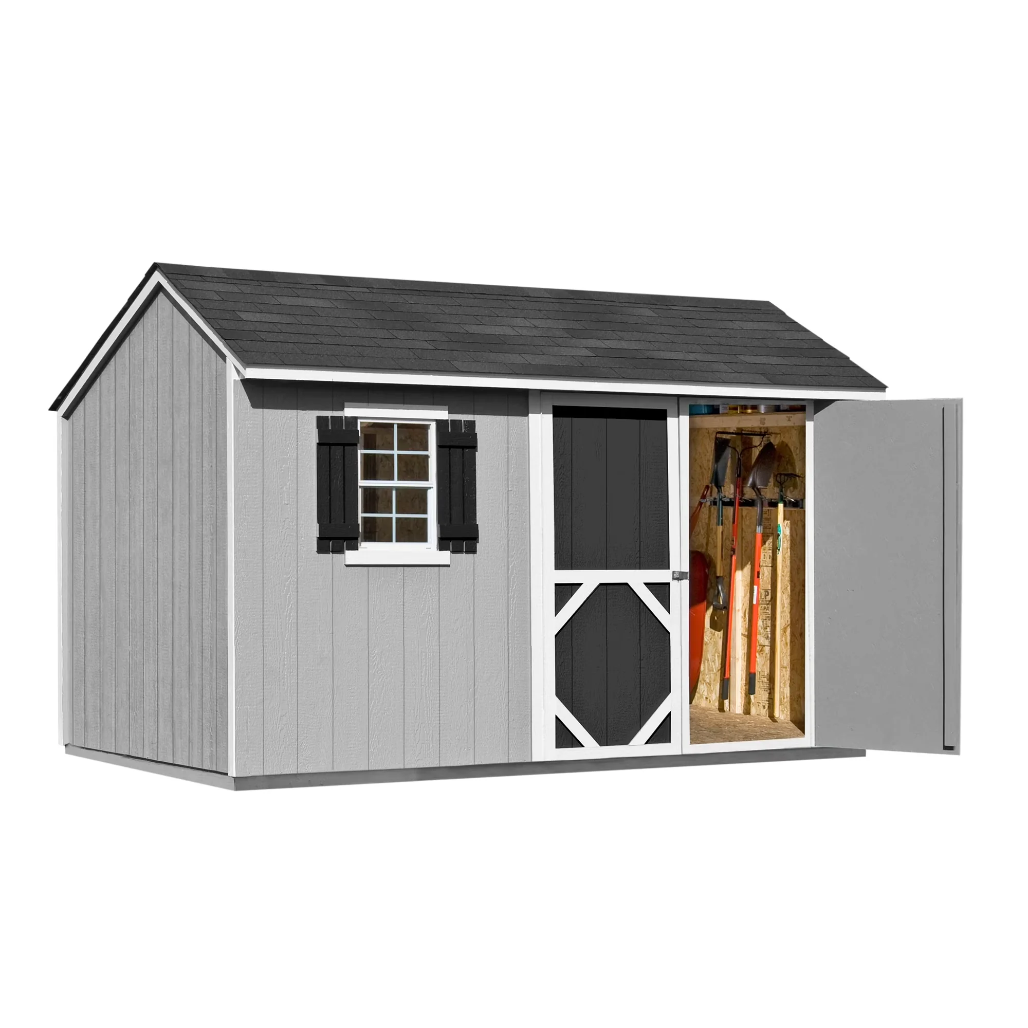 Shed Innovative with Rust Resistant, Paintable, Floor not included - Wood Brown Model 6BF413