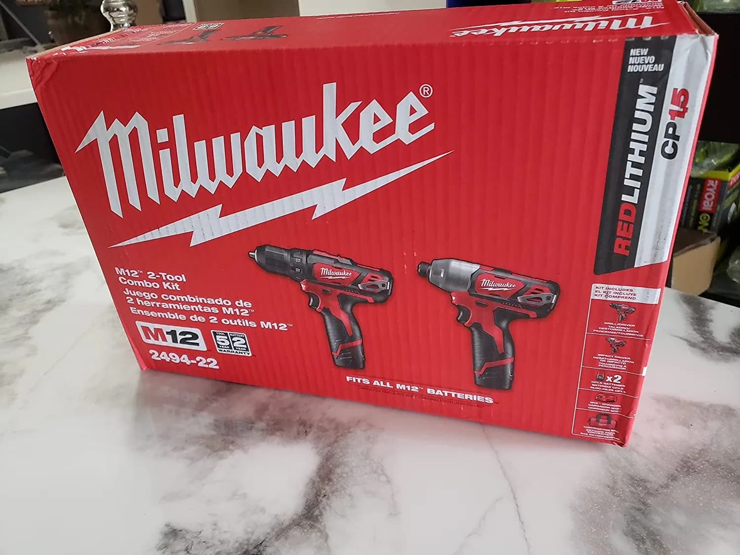 Essential Drills Driver with Battery, Compact Design, Ergonomic Design - Red 3/8 in Model 82FB6F