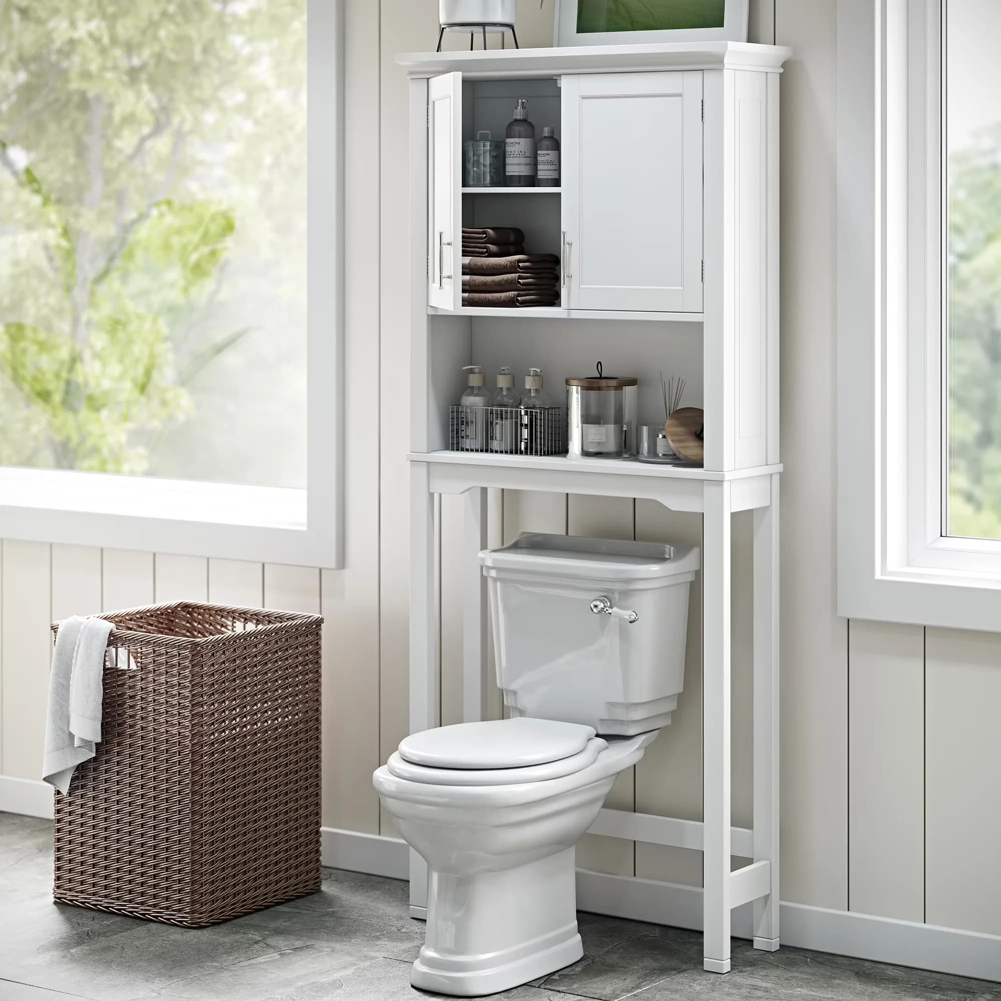 Innovative Bathroom Renovation with Transitional, White - Painted Mdf White Model E0EC6C