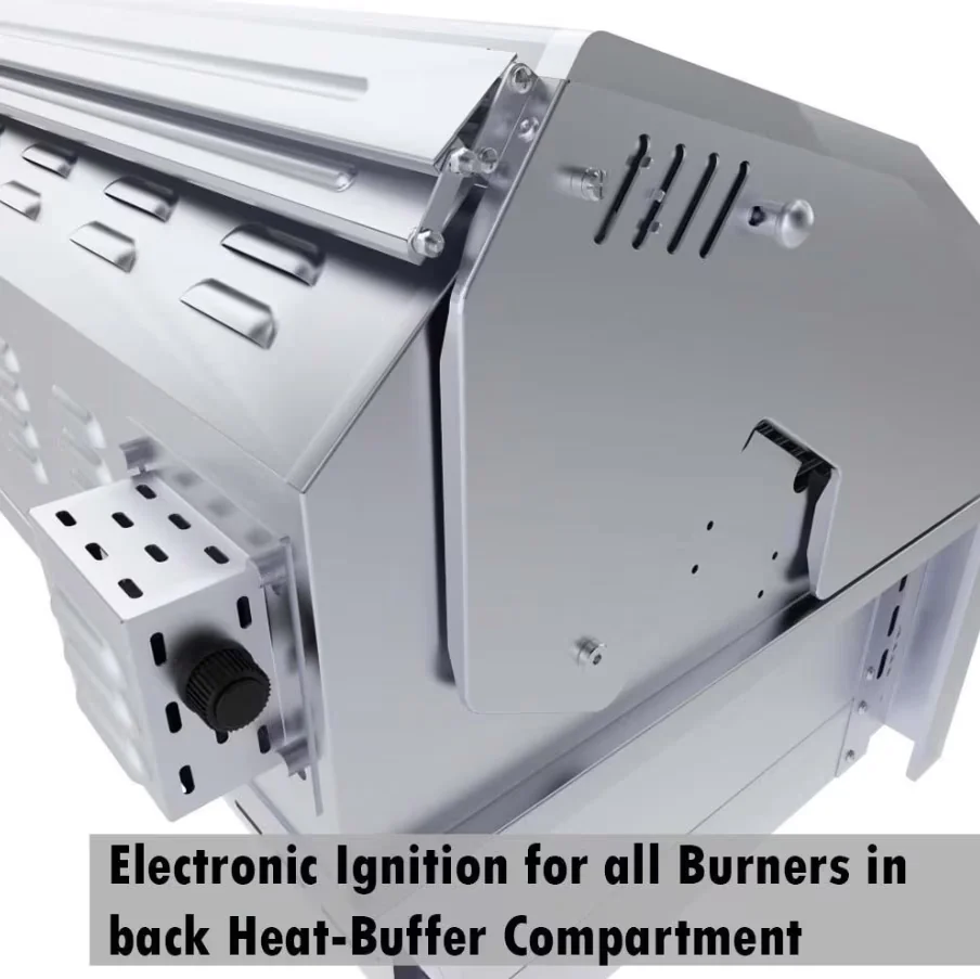 Combo Grill Essential with Warming Rack, Drawer can be Locked Closed for Safety - Stainless Steel Stainless Steel Model 2B4182