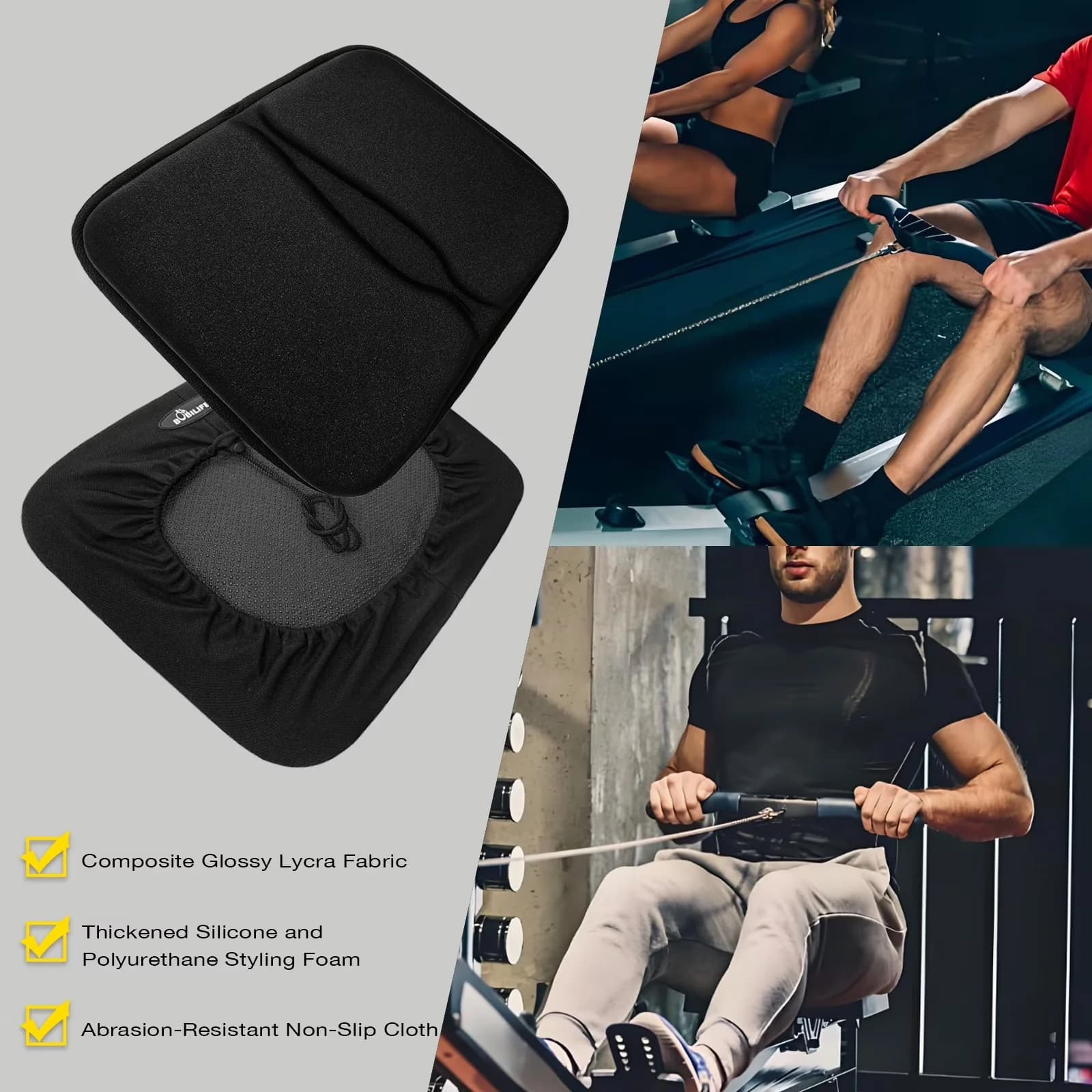 Compact Home Gym Accessory with Heavy Duty, Extra Wide Thick Gel Memory Foam - Memory Foam Model D295AD