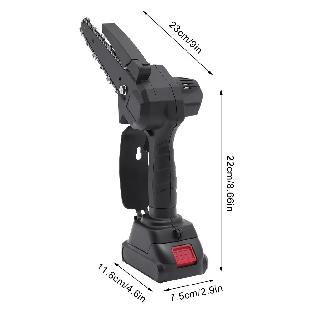Compact Pole Saw with 550W, Battery Powered Mini Handheld Chain, Cordless 2-in-1 - Black Model 059A21
