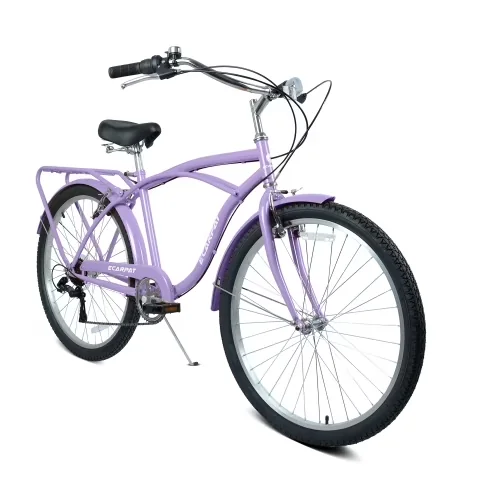 Cruiser Bike Essential with Adjustable Height, 26" - Purple Women - Low Maintenance Model 8FA474