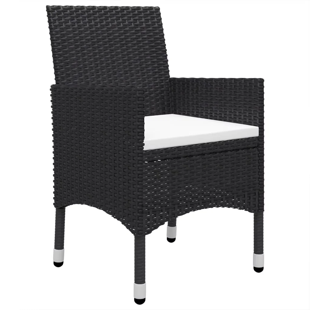 Premium Patio Dining Set with Weatherproof, Cream White, Black - Black Model F59BBB