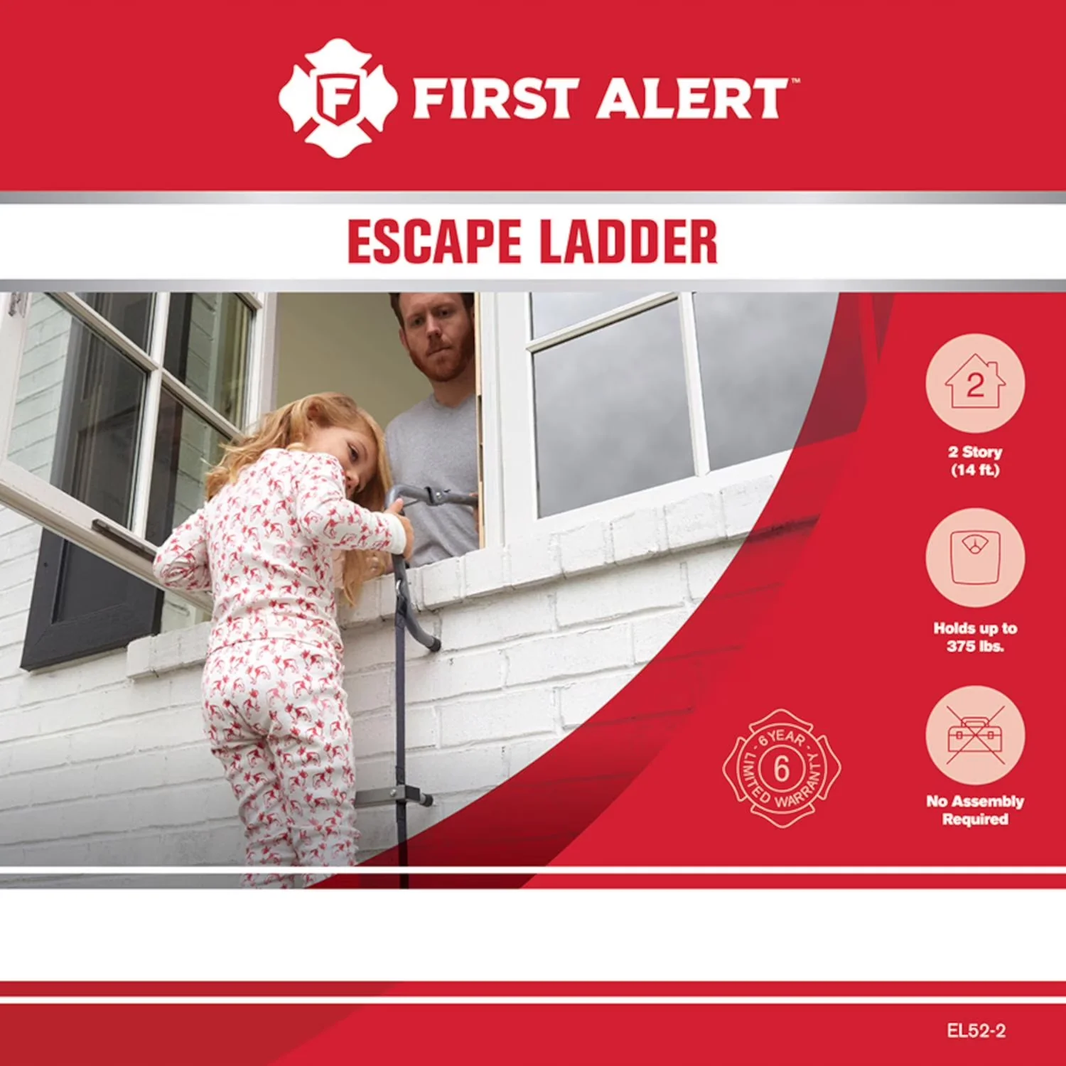 Ladders And Step Stool Professional with 2 Story, Escape Ladder - Black Steel, Nylon Model 6A2D34