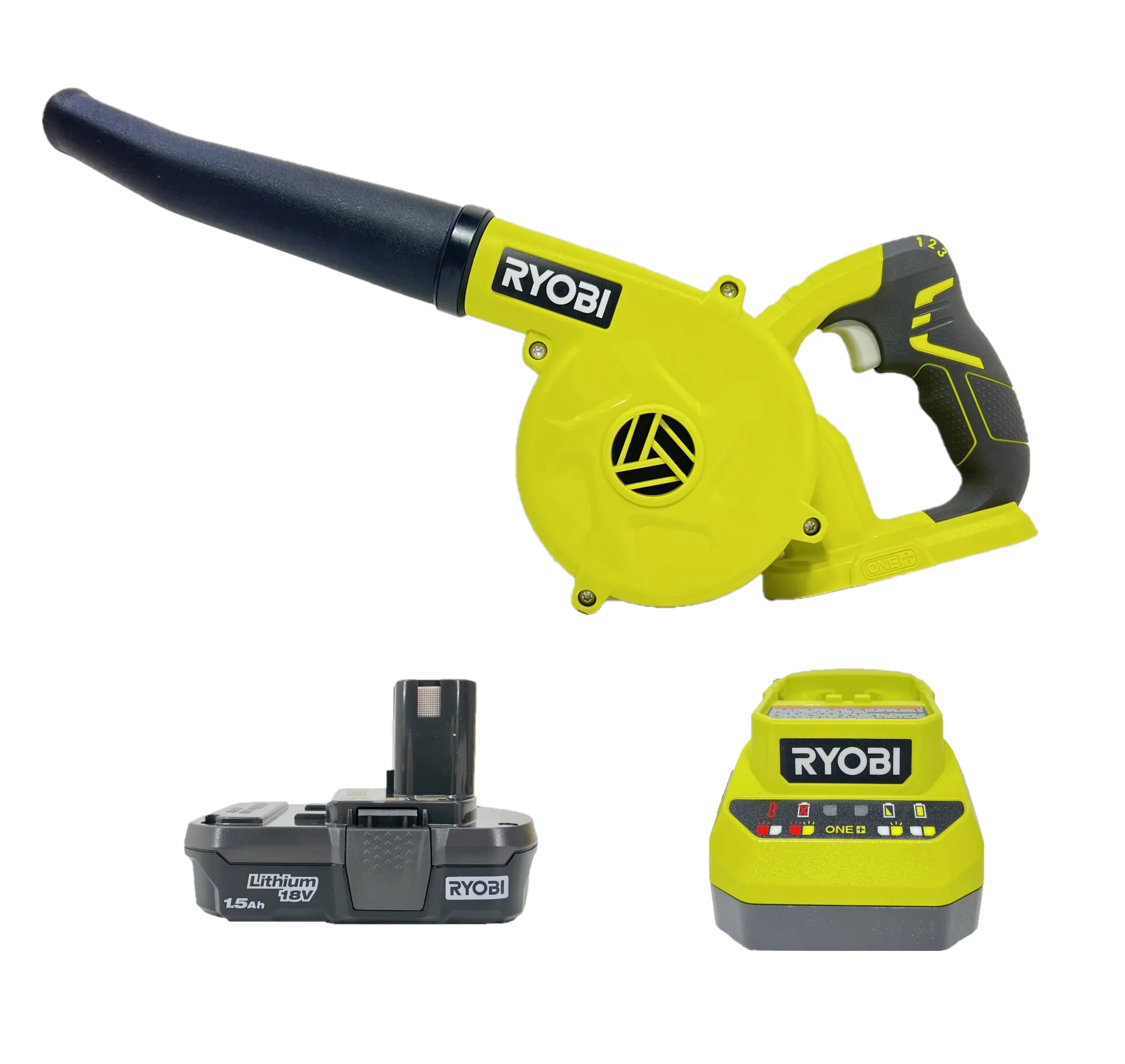 Sleek Leaf Blower with Battery, 18V, 3 speed settings offer added convenience - Model 6DFF46