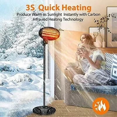 Outdoor Heating Versatile with 1500W, Adjustable Height, Package included: - Black Model 763E3B