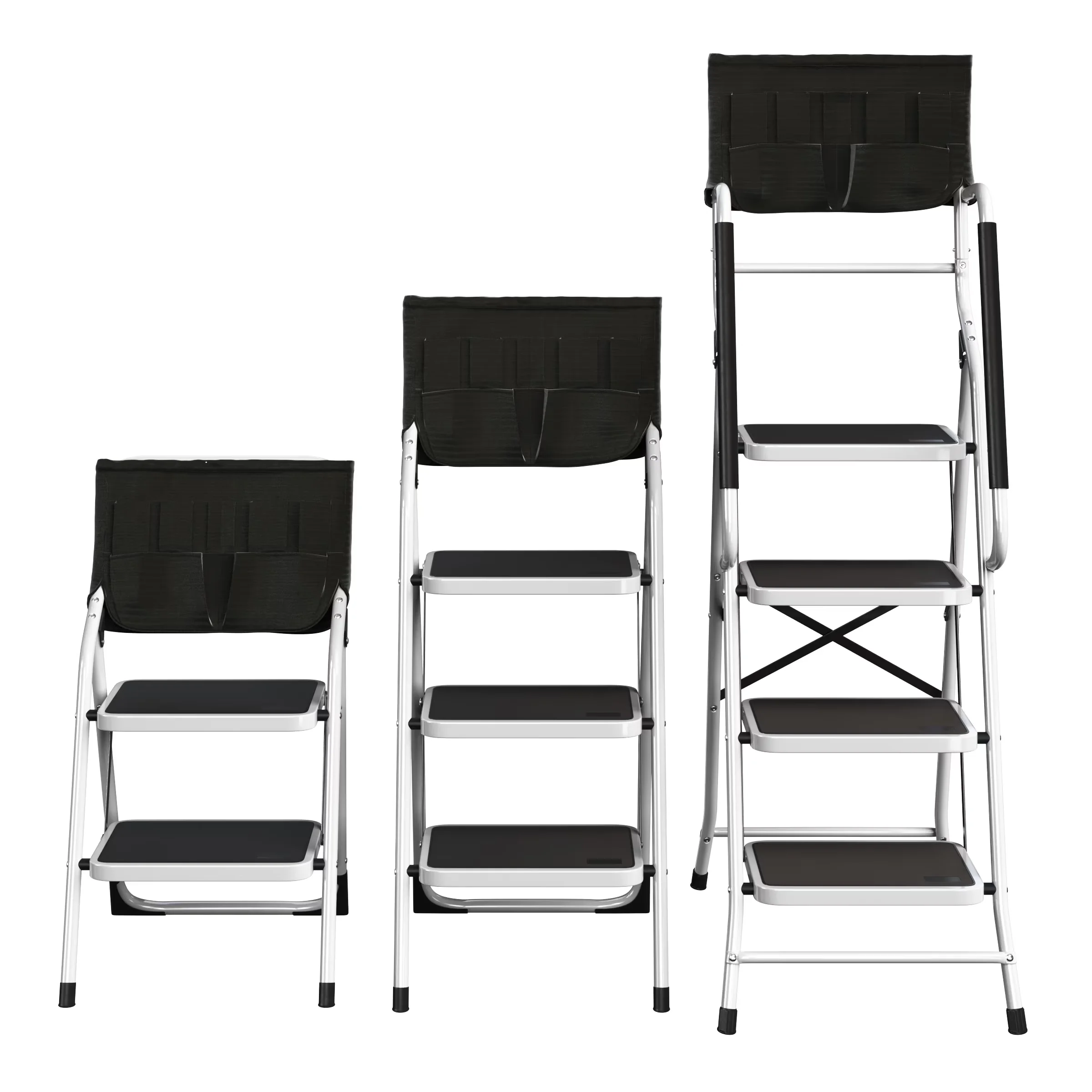 Ladders And Step Stool Innovative with Collapsible, 4-Step Home Heavy Duty Folding Ladder - Steel, Plastic White Model A0F923