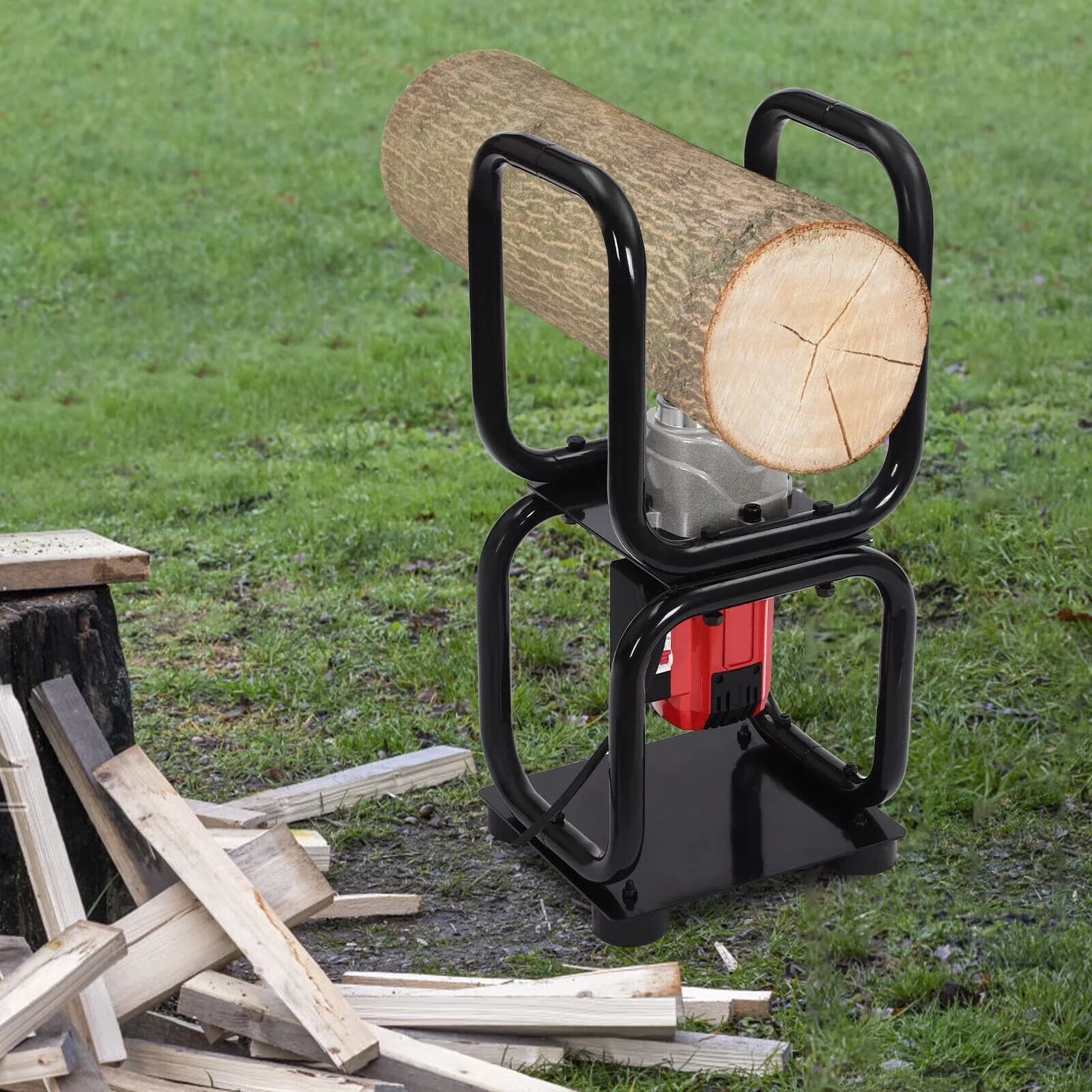 Logsplitter Compact with Wheeled - Black And Red 450RPM - Long-Lasting Performance Model 5D43AB