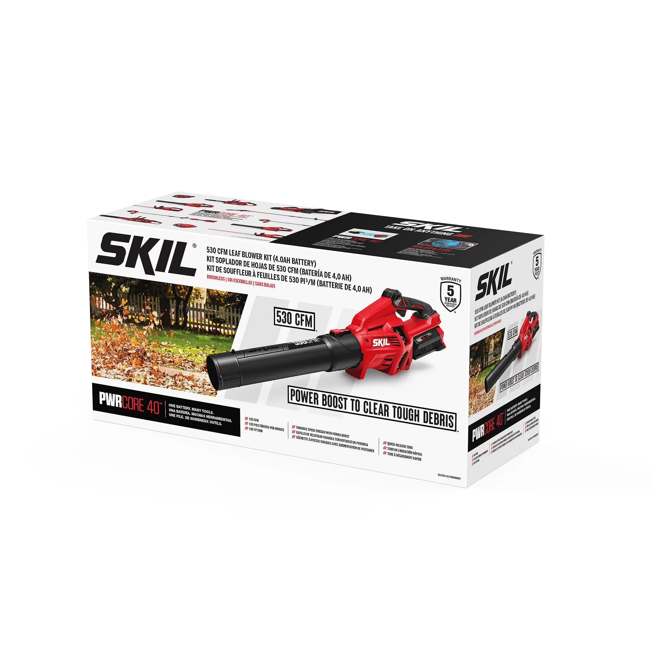 Sleek Leaf Blower with Battery, 40V, 4.0Ah Battery and Charger - Commercial Quality Model 914F72