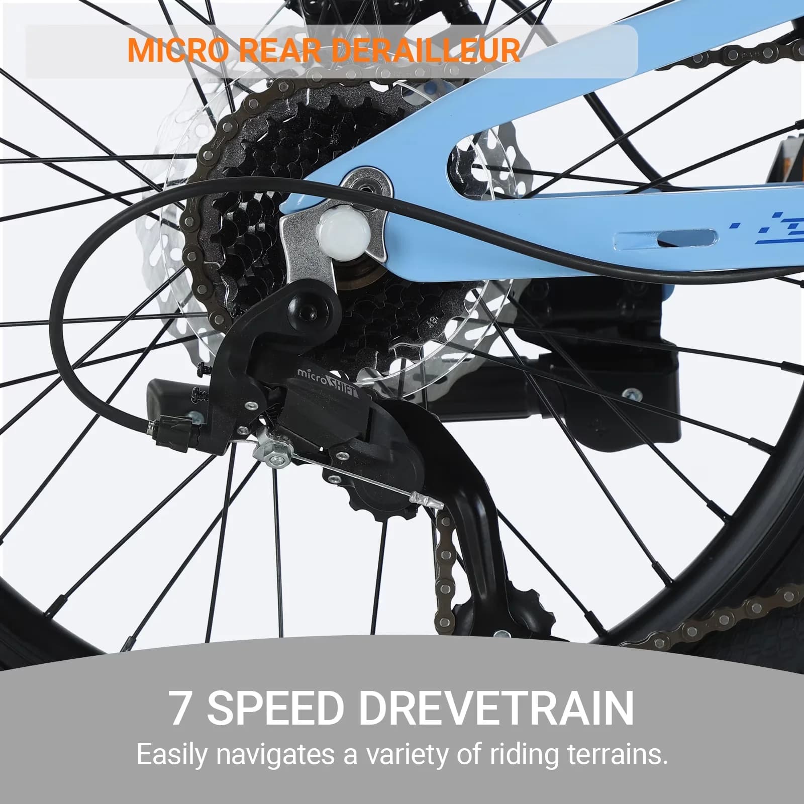 Innovative Kids Bike with Adjustable Seat Height, Adjustable Speed - Blue Model 3010A3