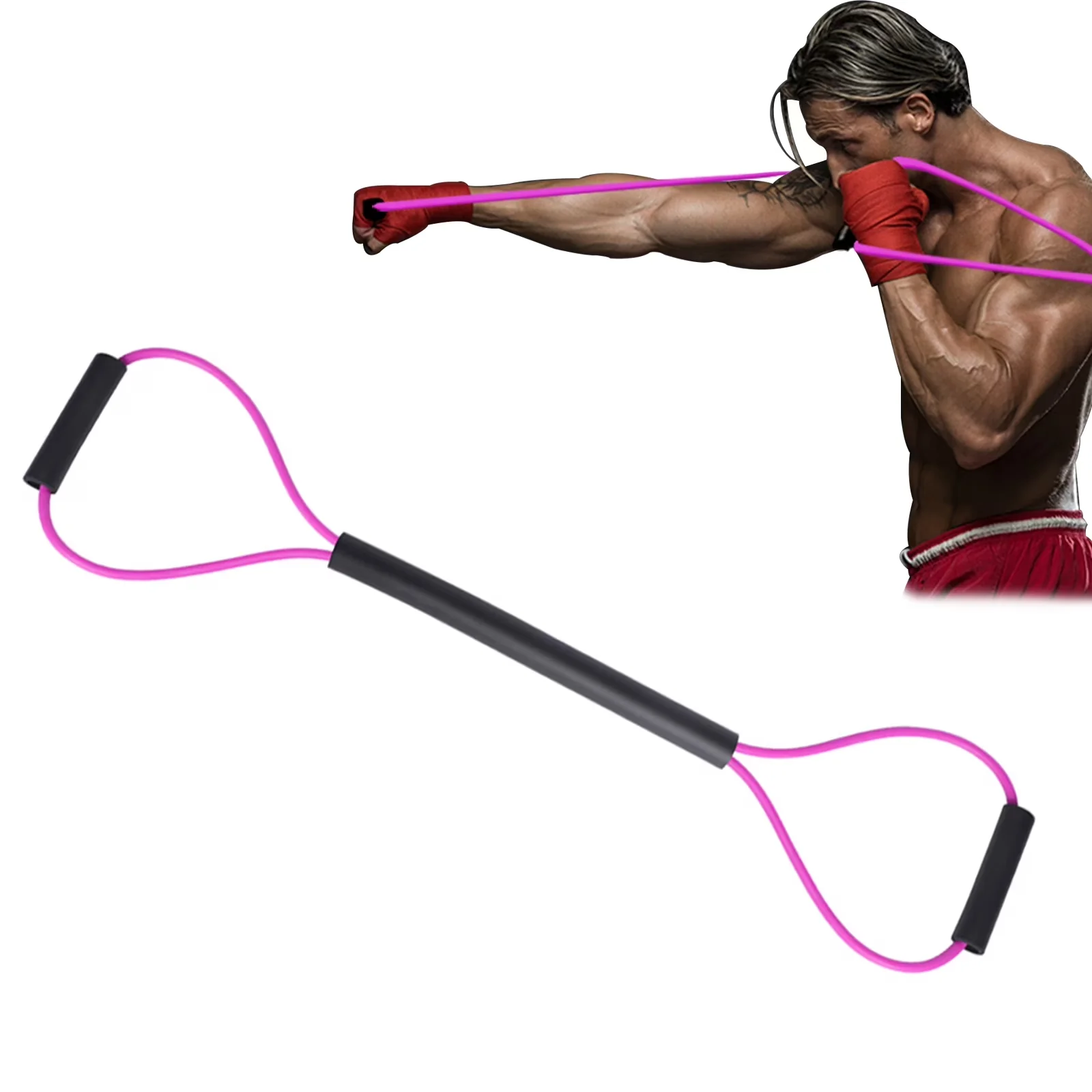 Home Gym Accessory Professional with Anti-Slip, 健身训练:阻力带可用于拳击训练/综合格斗训练,或作为一般健身有氧运动设备。 - Purple (20-25Lbs) Latex for Home Model A102F8