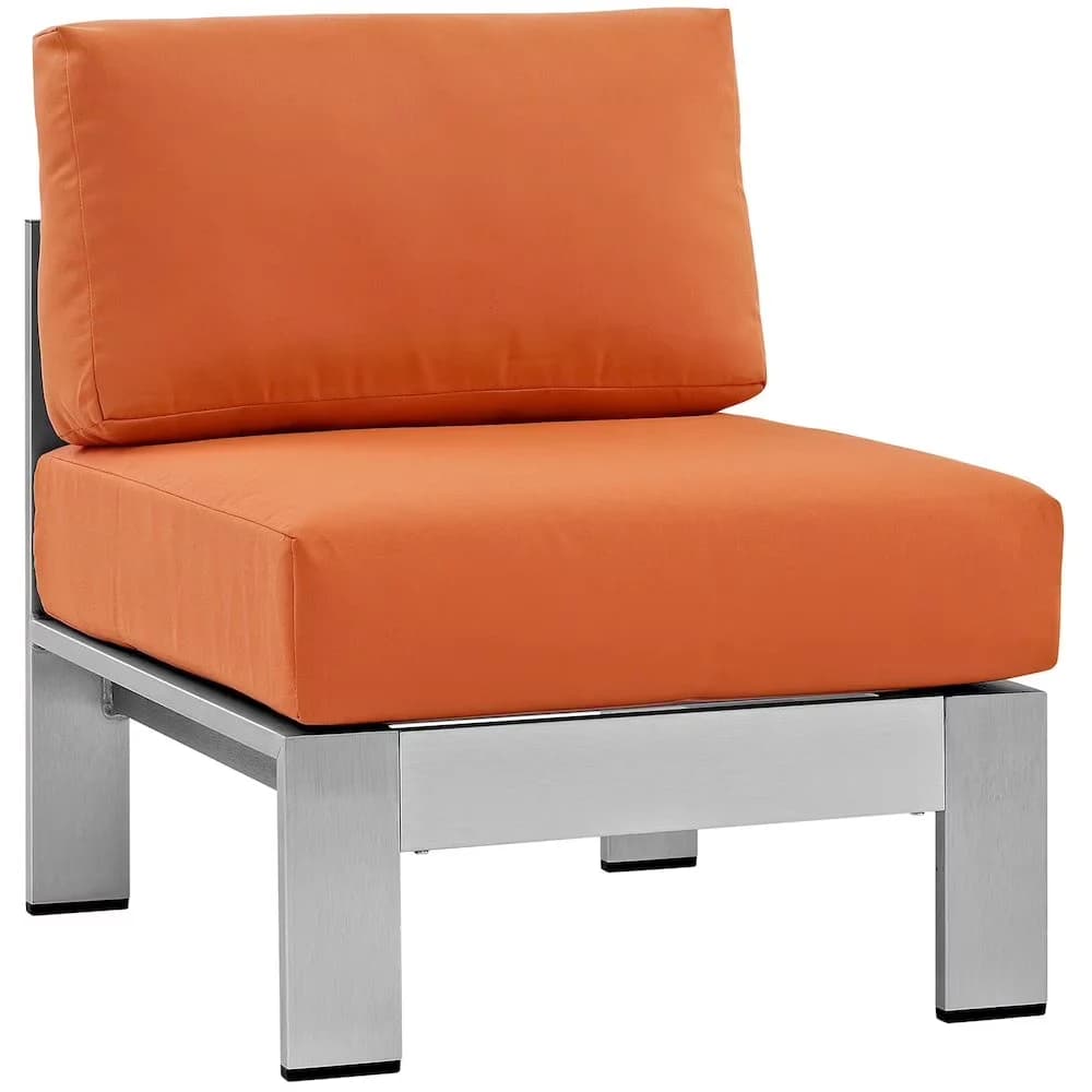 Outdoor Sofas Sectional Modern with Water-Resistant, Contemporary, Anodized Aluminum Frame - Multicolor Fabric Model B2D01E