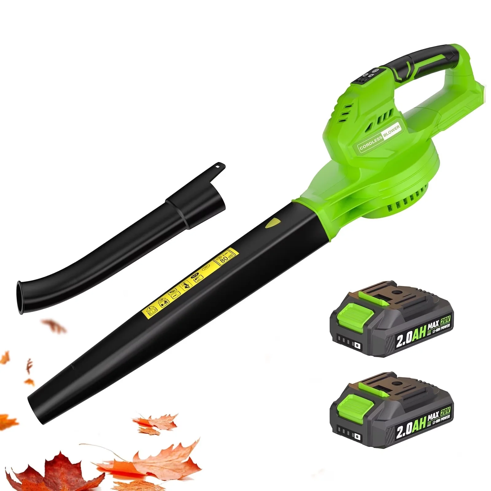 Stylish Leaf Blower with Battery, 20V, Lightweight Battery Powered Blowers - Model 4DC60E