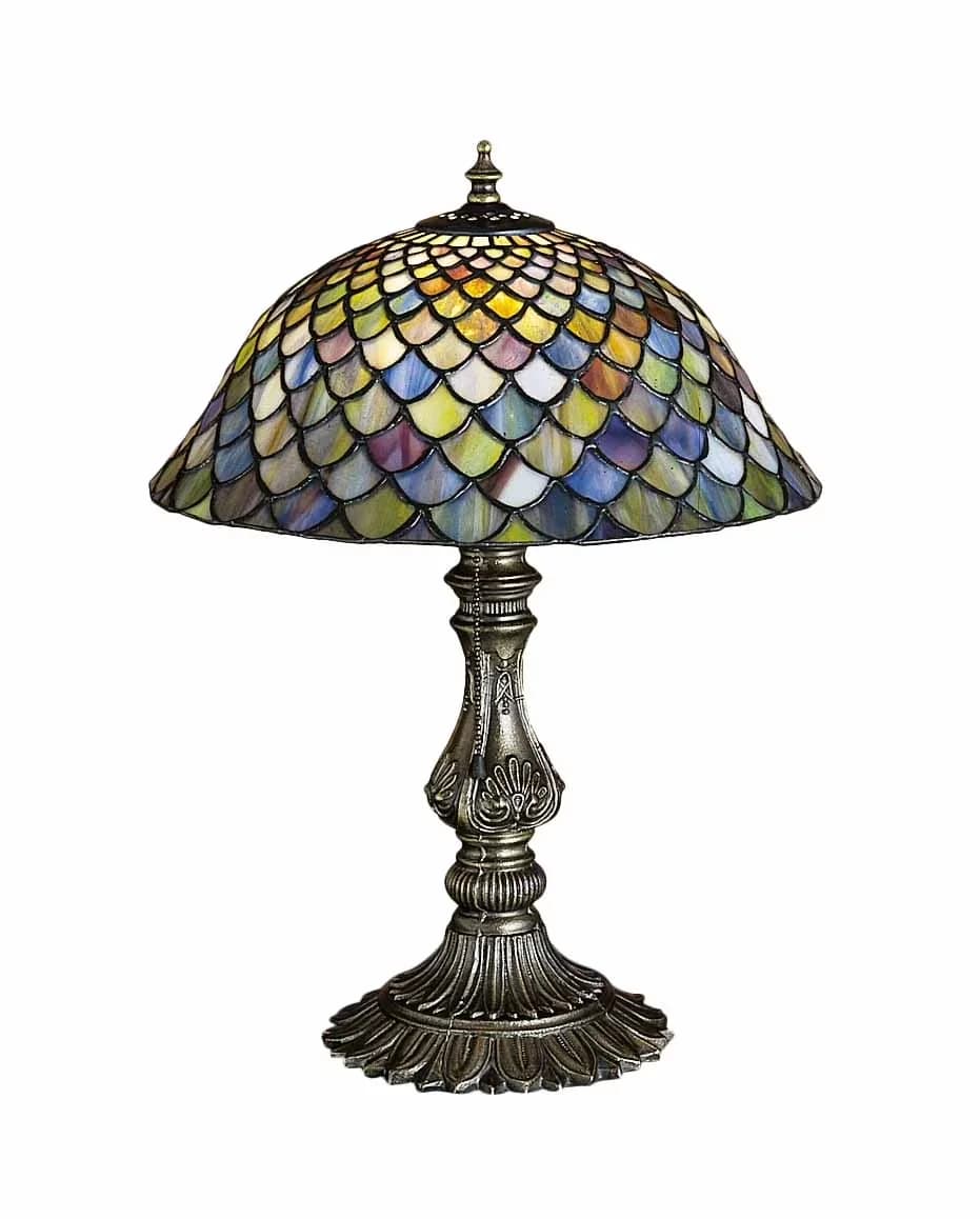 Quality Lamp with Incandescent, Accent Lamps, Tiffany Fishscale Collection - Metal Blue Model C91816