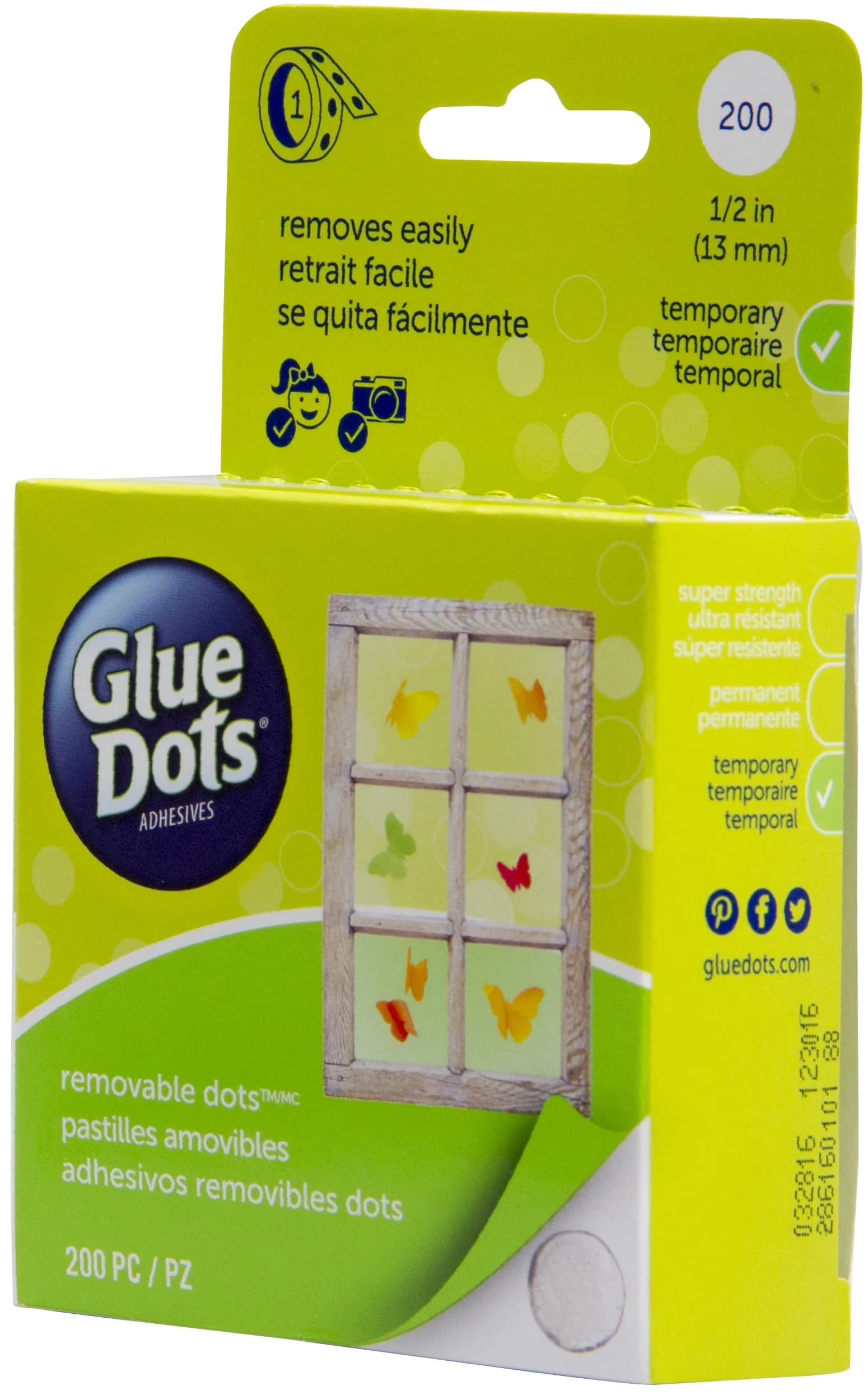Reliable Building Material with 0.5" Removable Clear Dot Roll, 200 Count - Glue Clear Model A1CE29
