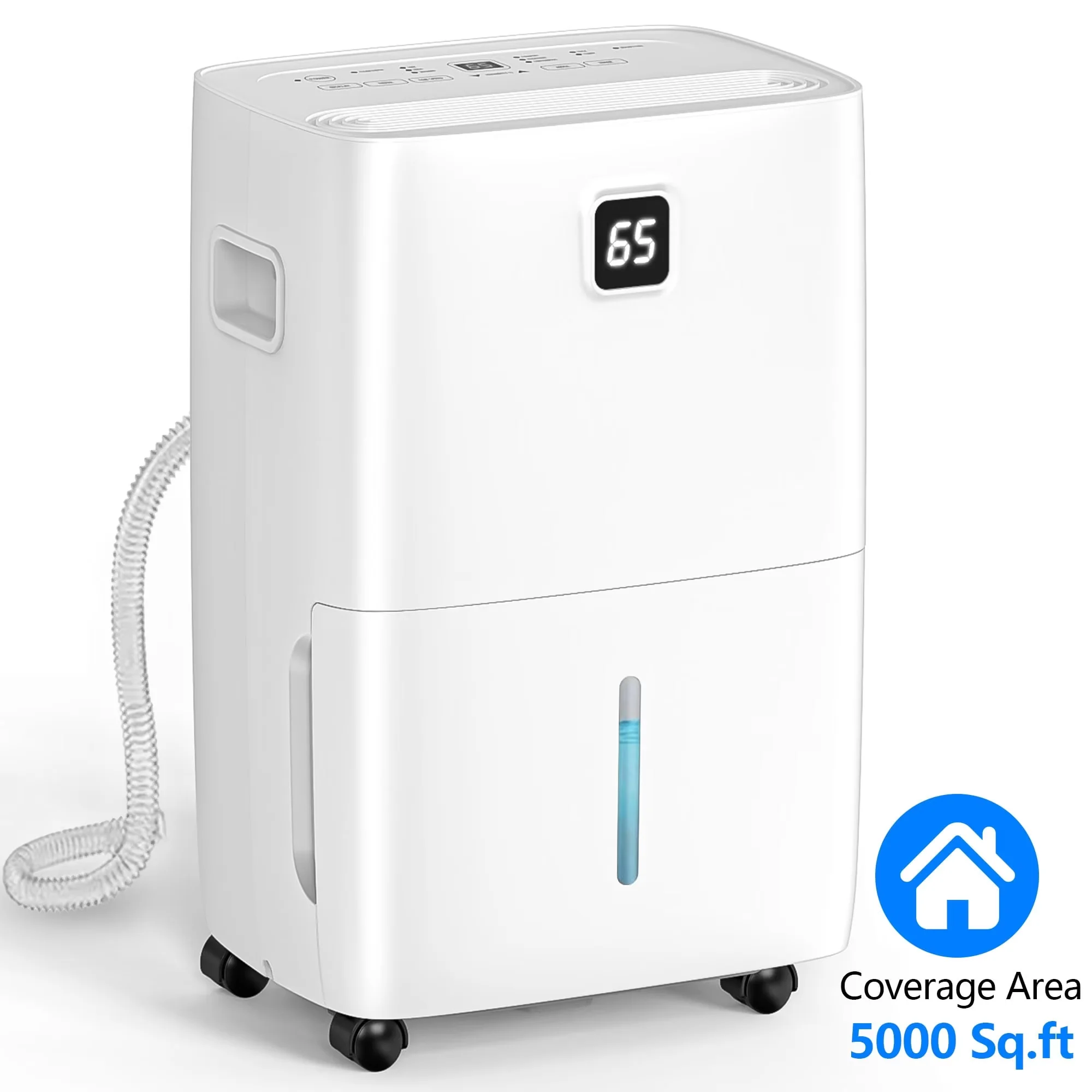 Dehumidifier Efficient with Automatic Shut-Off, Automatic Defrost Control, Adjustable Humidistat - White for Home Model 6B560E