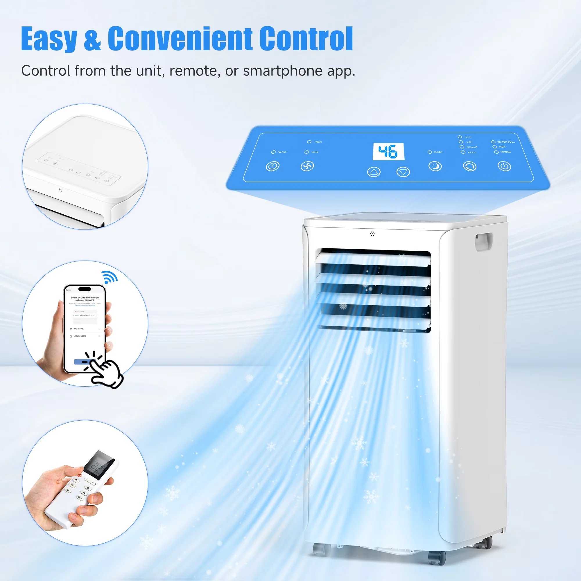 Durable Air Conditioner with 12000 BTU, Timer, Sleep Mode - White 4 in Model 1A1C3C