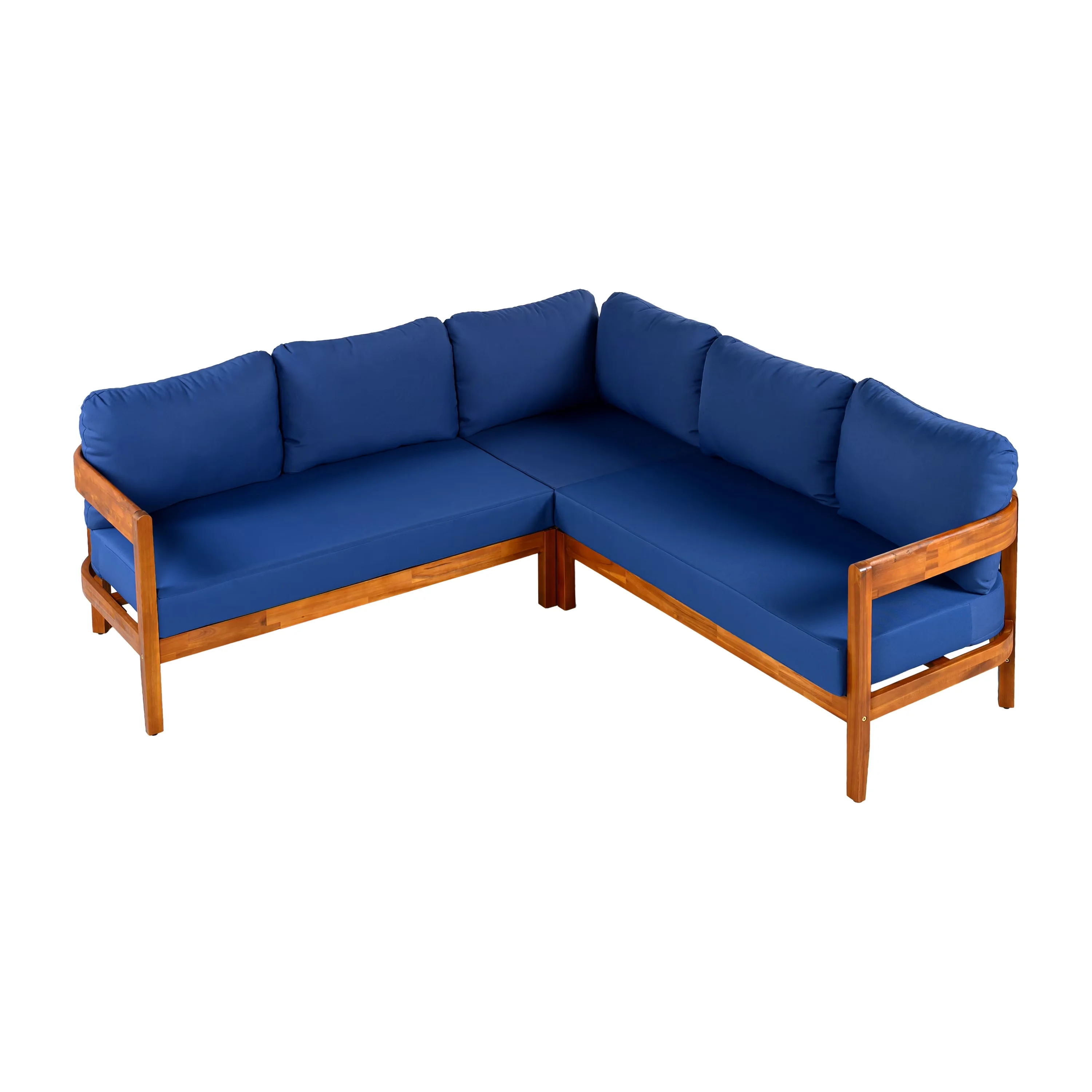 Professional Outdoor Sofas Sectional with Collapsible, Modern, 5-Piece Patio Furniture Set - Mdf Blue Model 6E8F22