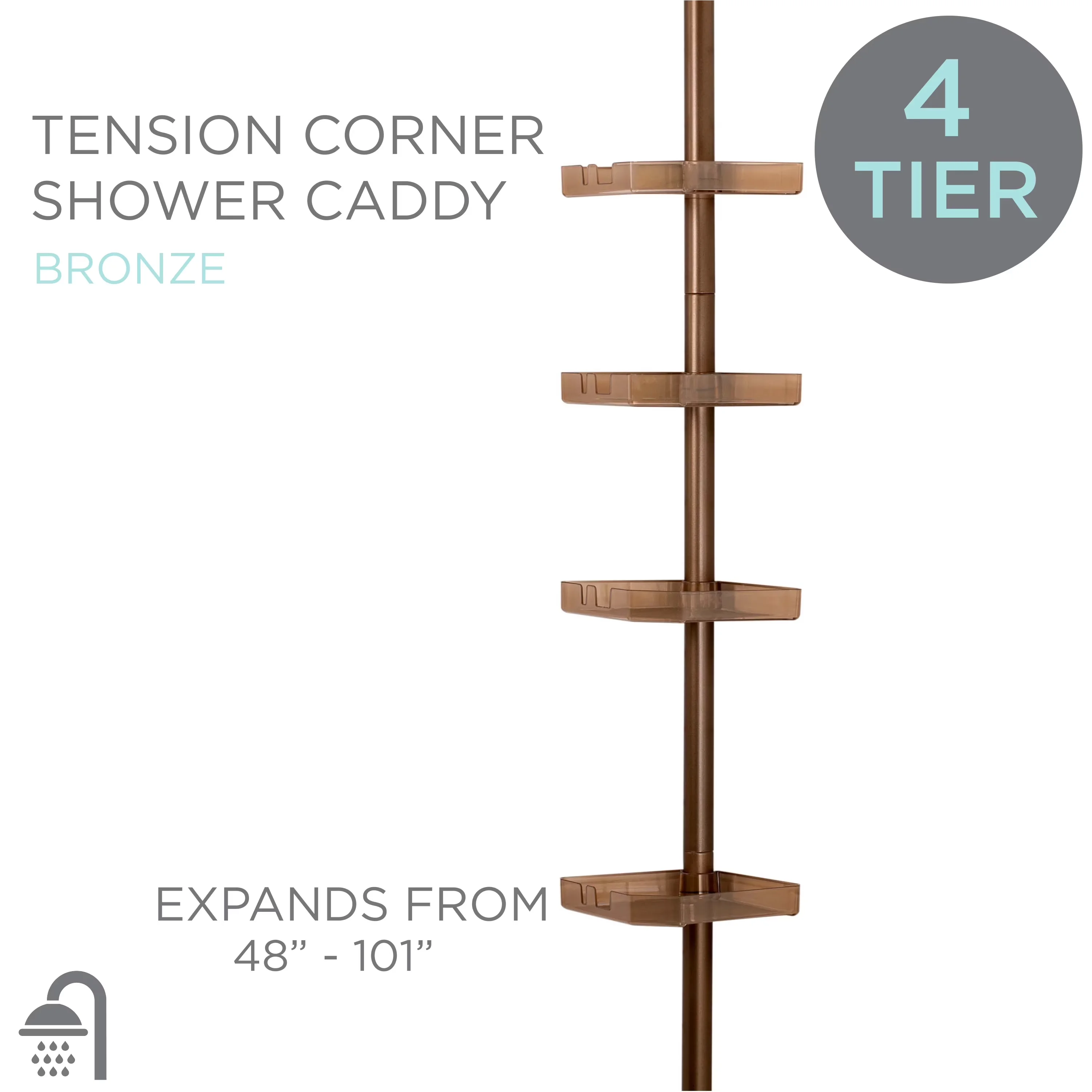 Bathroom Renovation Professional with Expandable, Dimensions: 5.91" x 5.91" x 48"-101” - Bronze Ps, Aluminum, Steel Tubes Model FF7DF7