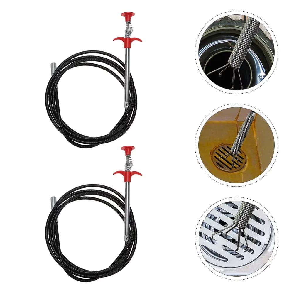 Compact Plumbing with Battery, Durable, Sewer Dredging Tool 2Pcs Steel Wire - 98.5" x 0.3" x 0.3" Model 42FE6B