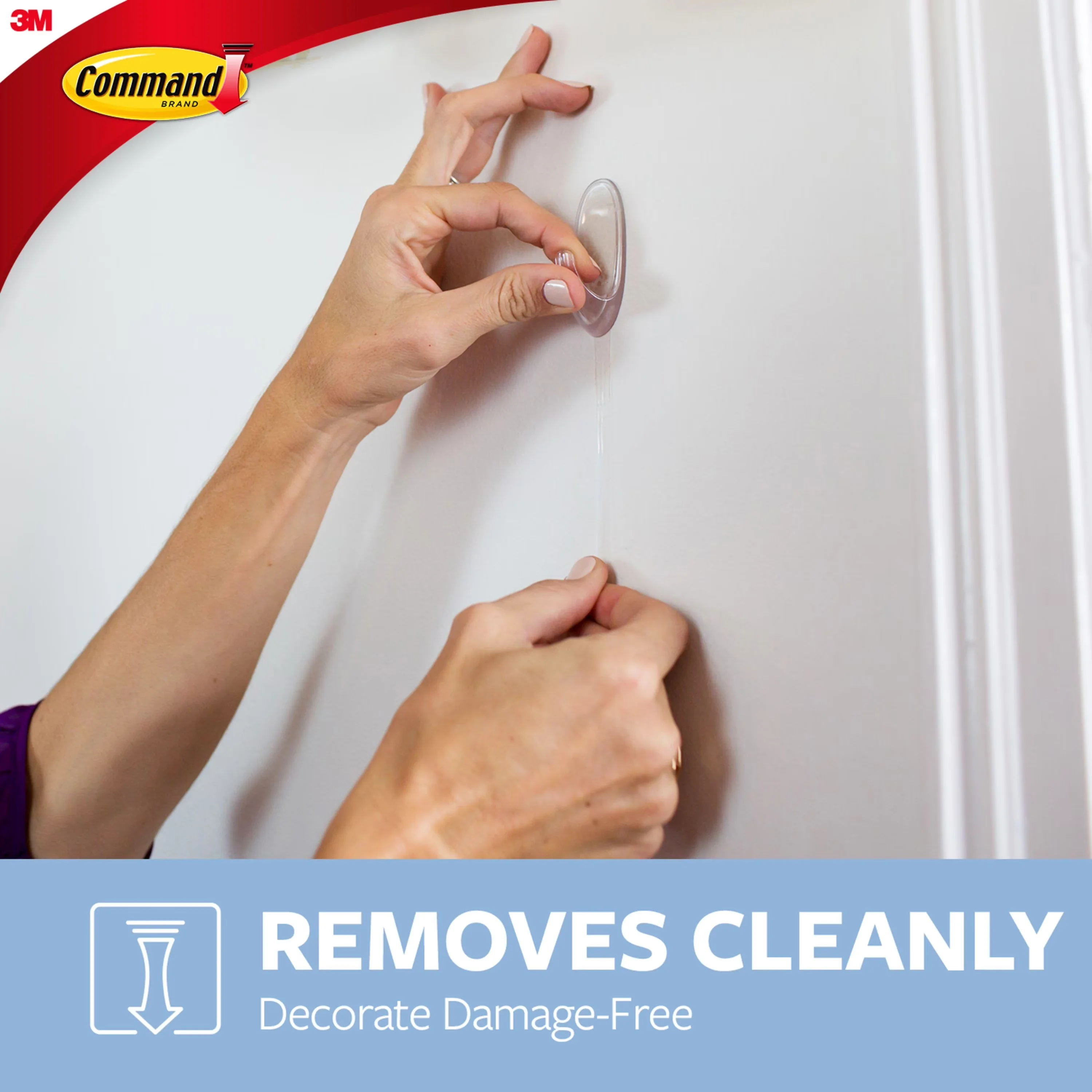 Modern Damage-Free Hanging with Easy Installation, Clear Hooks Damage Free Hardware Hooks, 10 Pack - Plastic Clear Model CD06E8