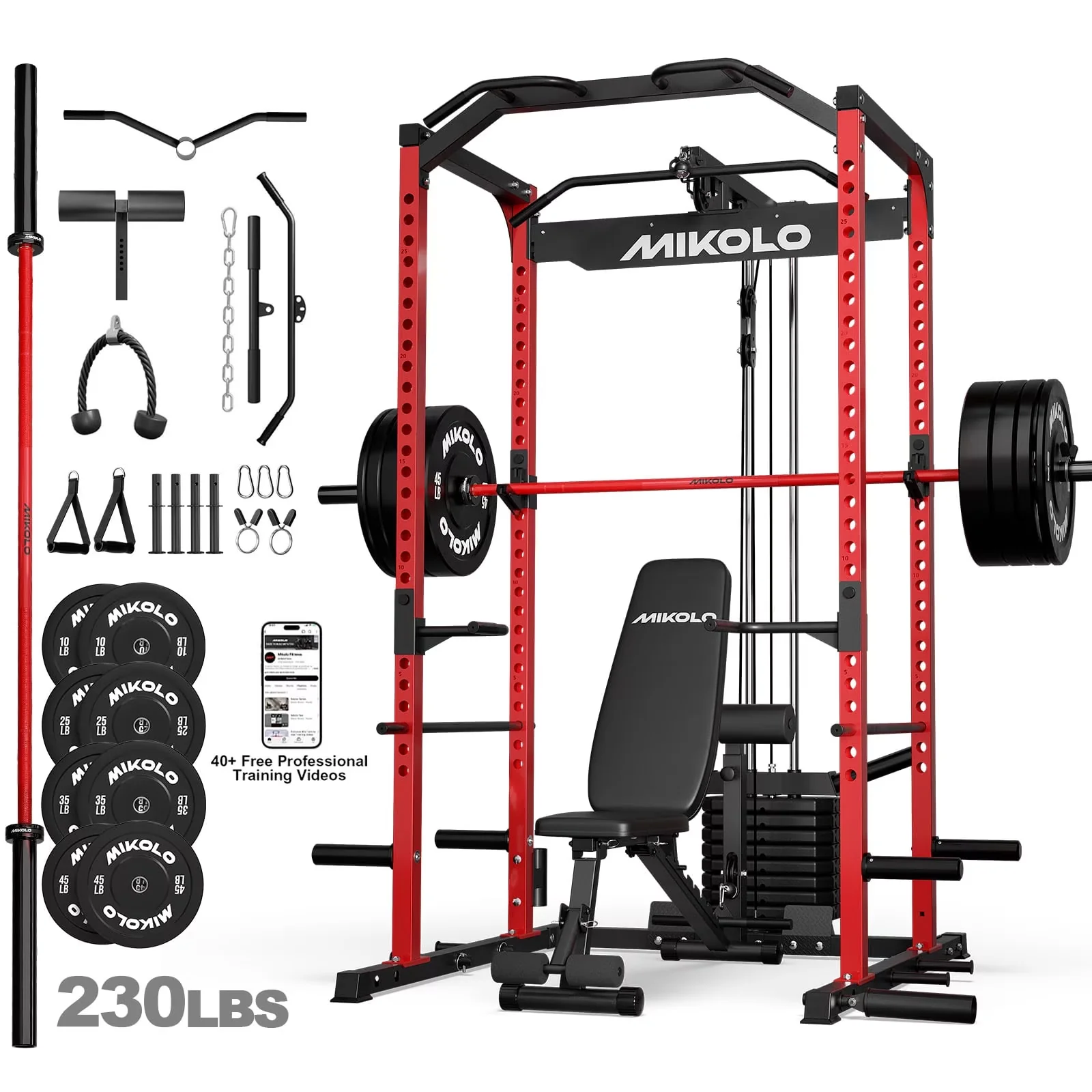 Durable Home Gym with Multifunctional, Assembly Required, Adjustable for Home - Model B1D42B