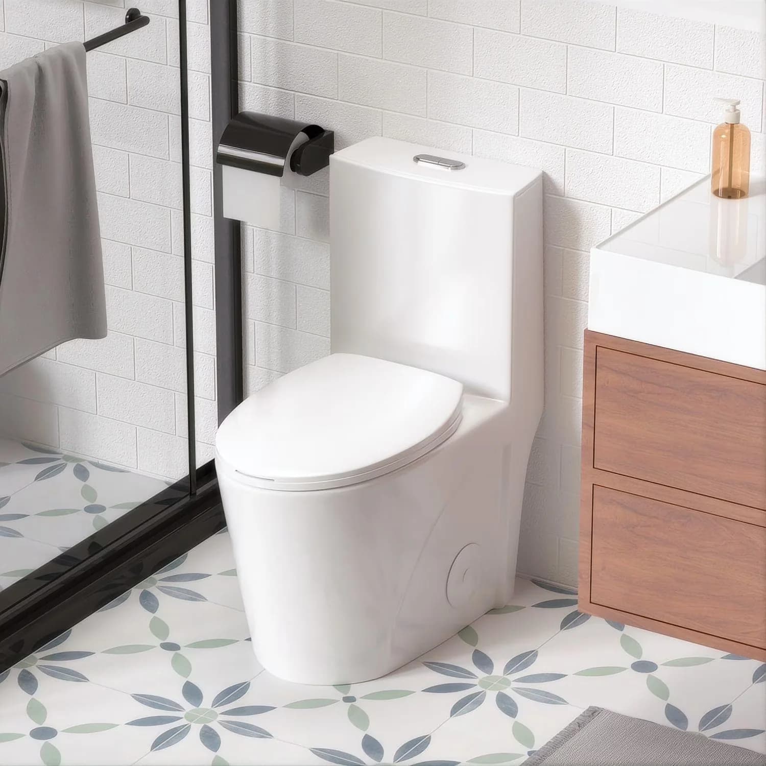 Bathroom Renovation Classic with Soft Close, Easy Installation - Gloss White 02 Ceramic Model D6ACE9