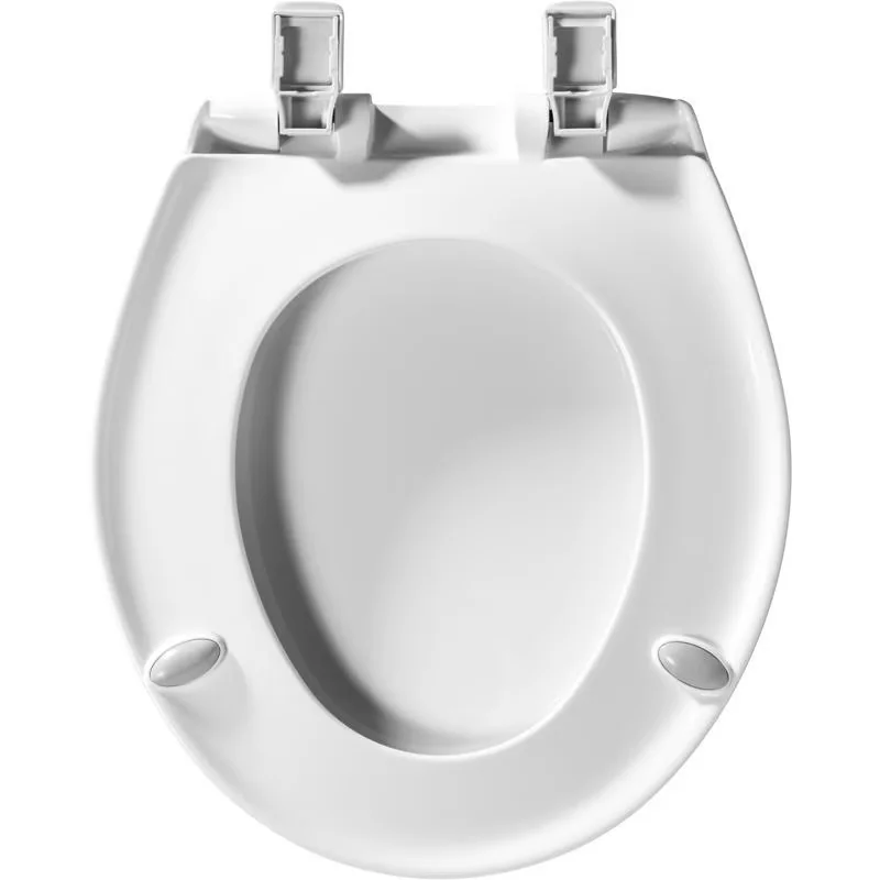 Toilet Seats And Lid Essential with Universal, Slow Close Round White Plastic Seat - Multicolor Plastic Model 88E87A