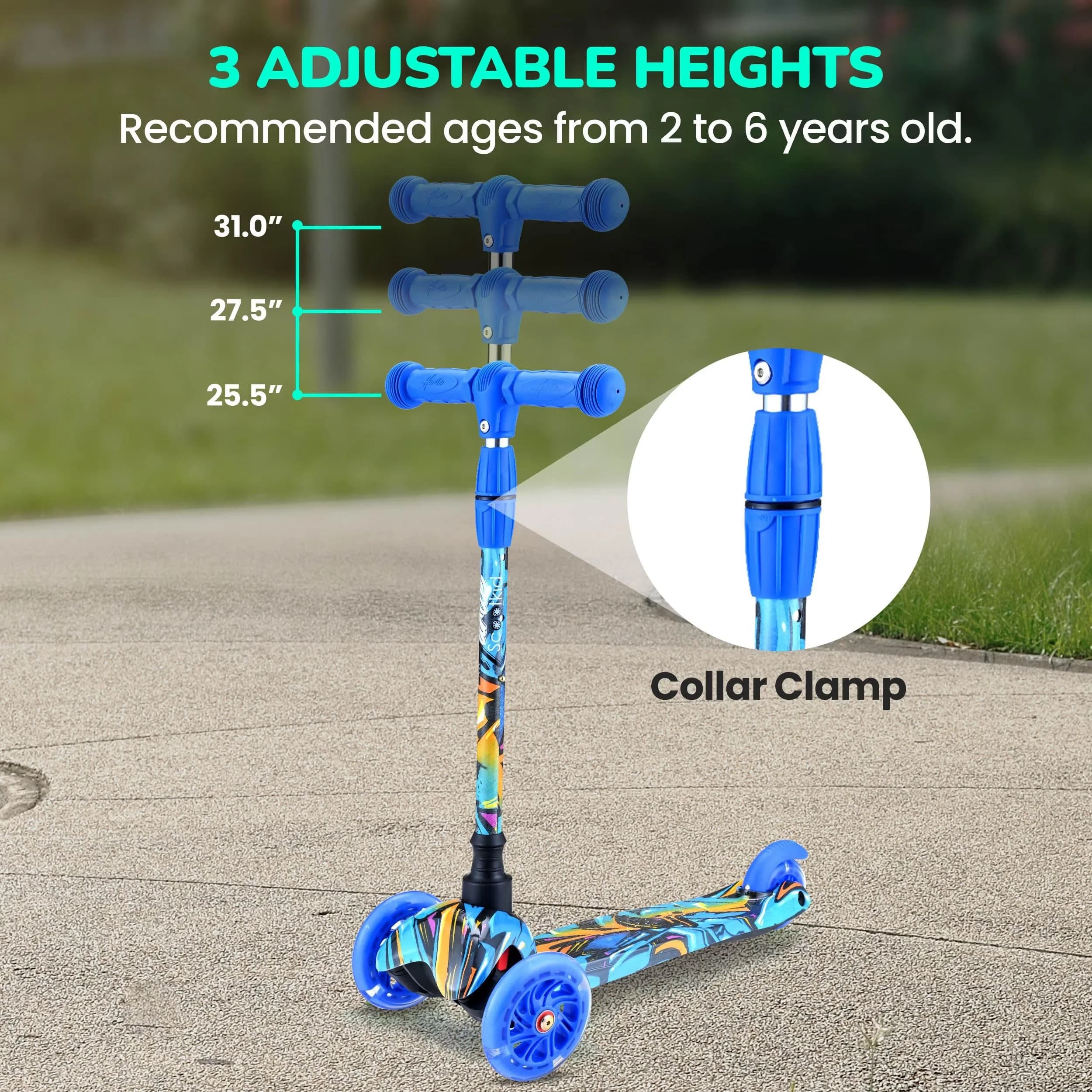Innovative Scooter with LED, Lightweight, Mini Kickboard - Aluminum 25-28 Model A95364
