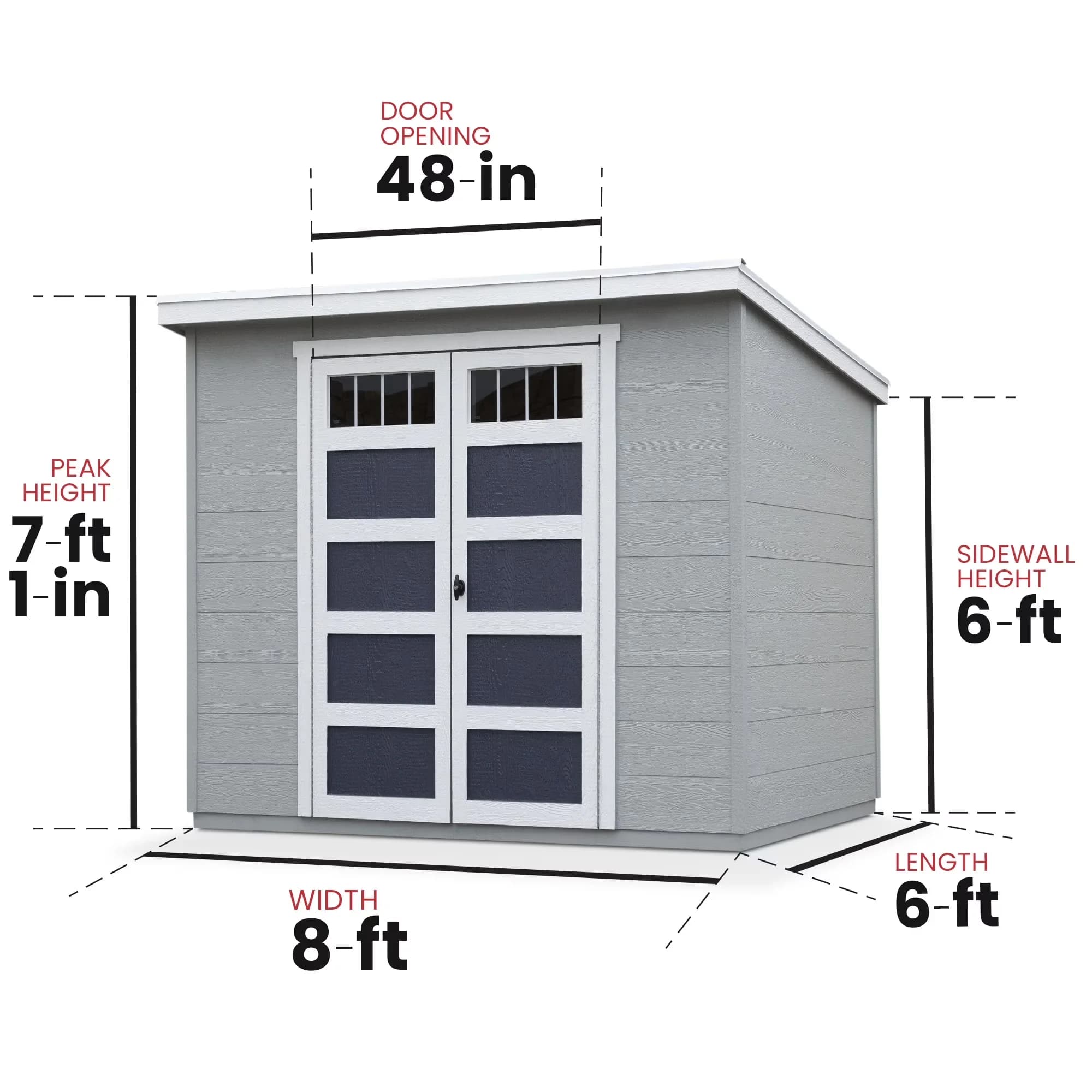 Efficient Shed with Lockable Door, Paintable, Floor is included - Wood Brown Model 6279D4