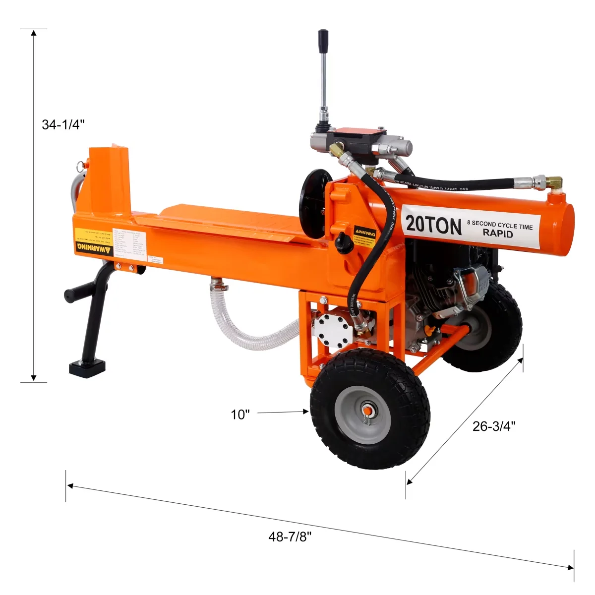 Logsplitter Stylish with Wheeled, Auto Return, 20 Ton Portable Log Splitter - Silver Model 598E7B