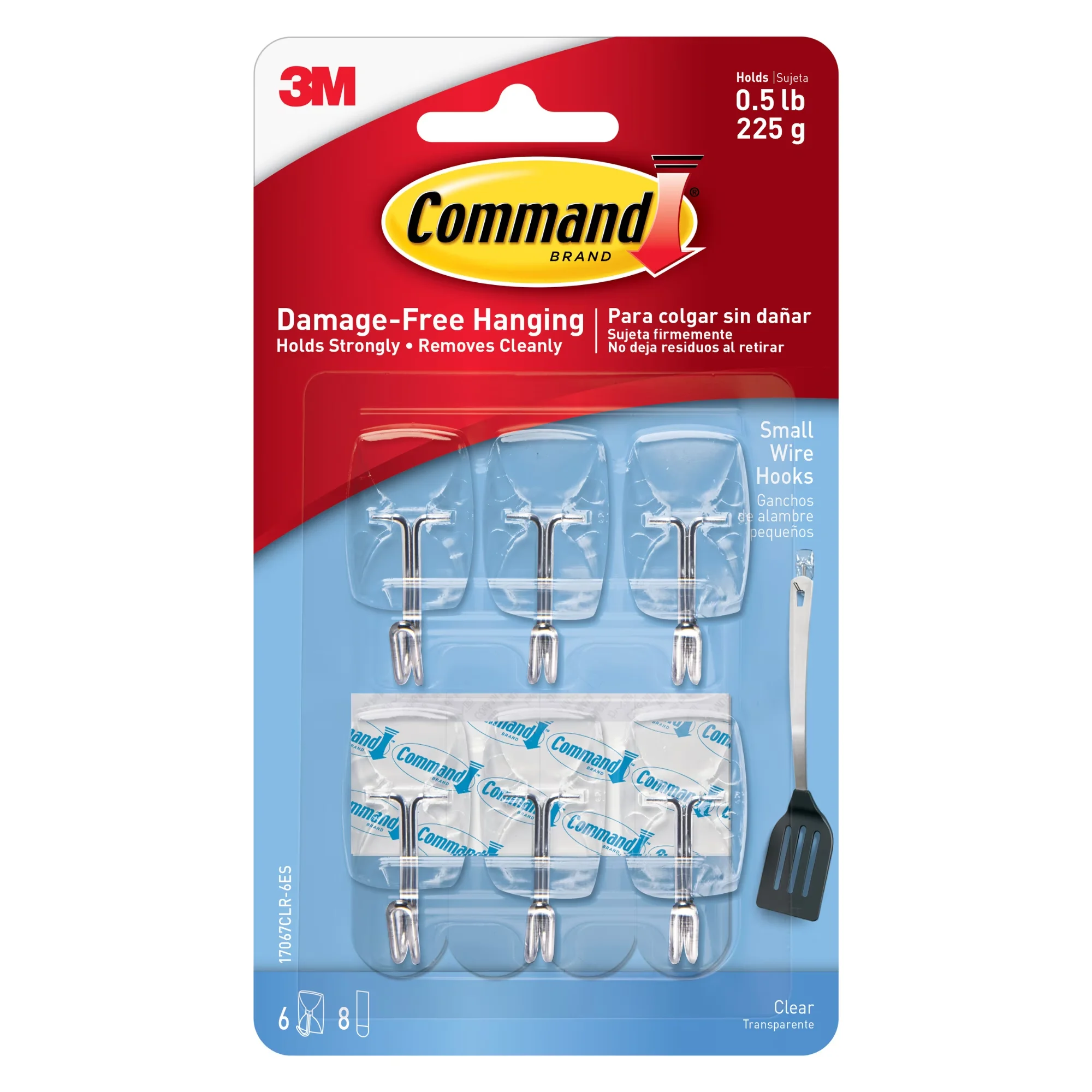 Essential Damage-Free Hanging with Clear, Sold as 6/Pack. - Plastic Clear Model 8C5C14