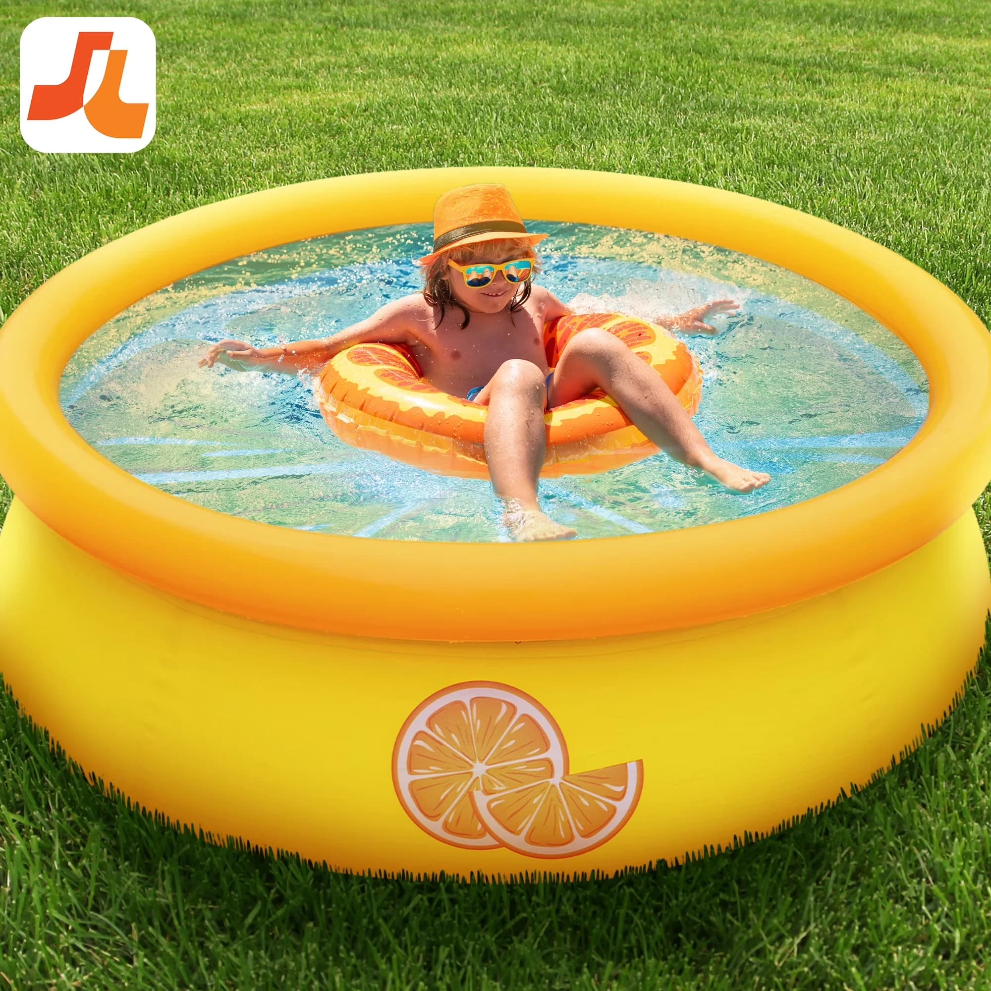Inflatable Pool Modern with Puncture Resistant, Puncture-resistant material - Orange Model 7EA9DA