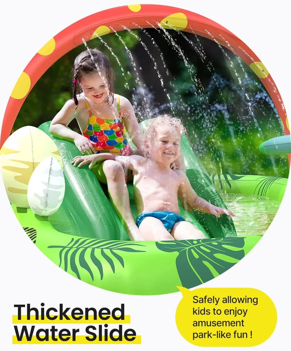 Versatile Inflatable Pool with Rectangular, 97"x76"x41" Summer Swim Blow up Kiddie, Summertime Fun at Home - Model 4C614E