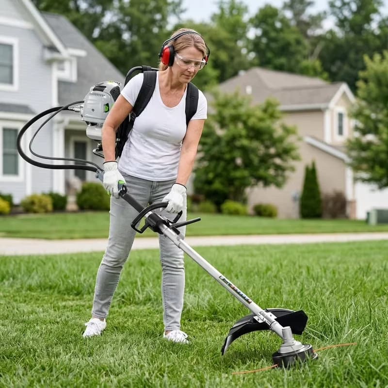 String Trimmer Sleek with Attachment Capable, Chainsaw, Brush Cutter - Green Model D8B2D8
